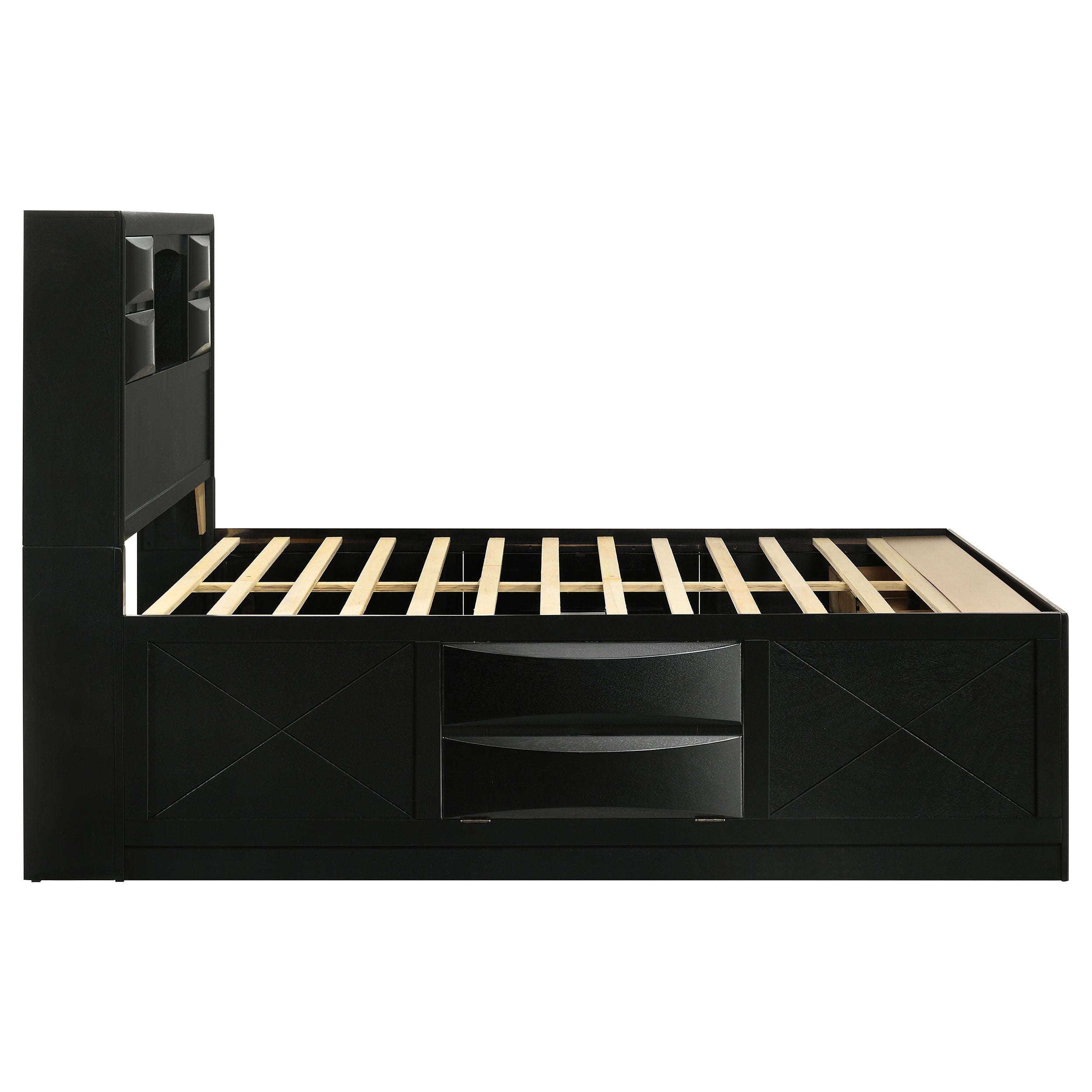 Briana Wood Bookcase Storage Bed