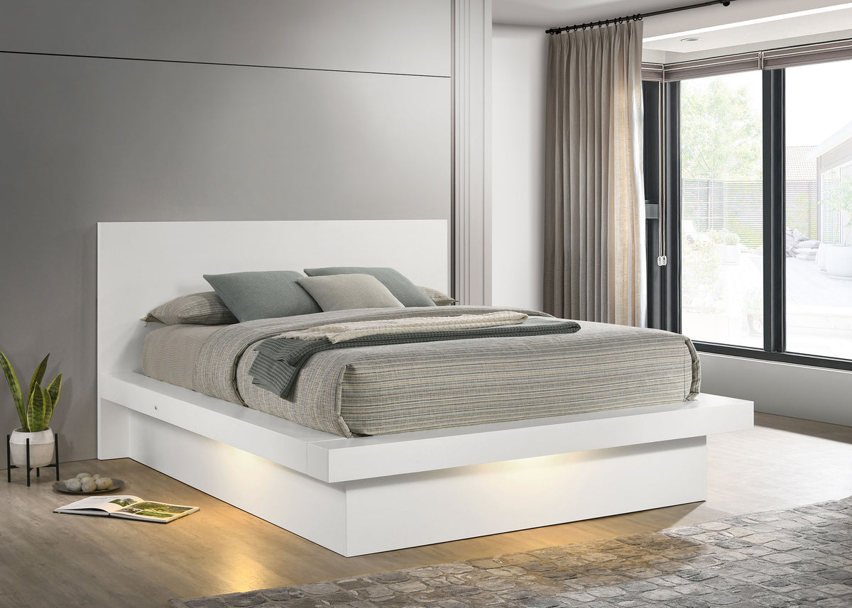 Jessica LED Platform Bed Queen Snow White