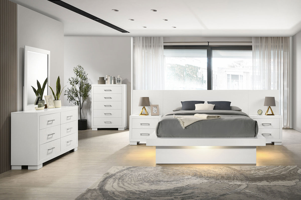 Jessica LED Platform Bed Queen Snow White