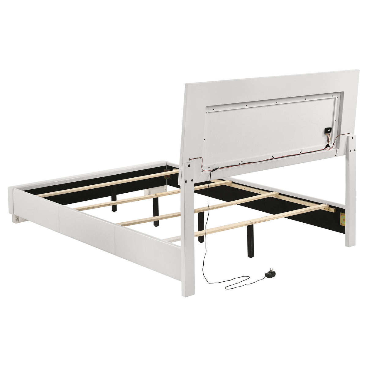 Felicity 5-piece Full Bedroom Set with LED Panel Bed White High Gloss