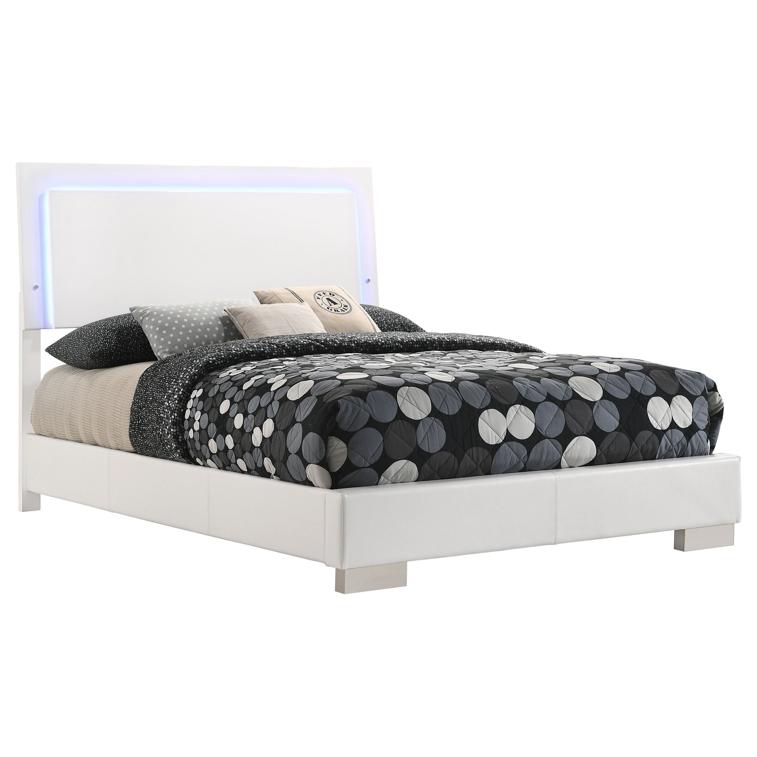 Felicity Wood LED Panel Bed