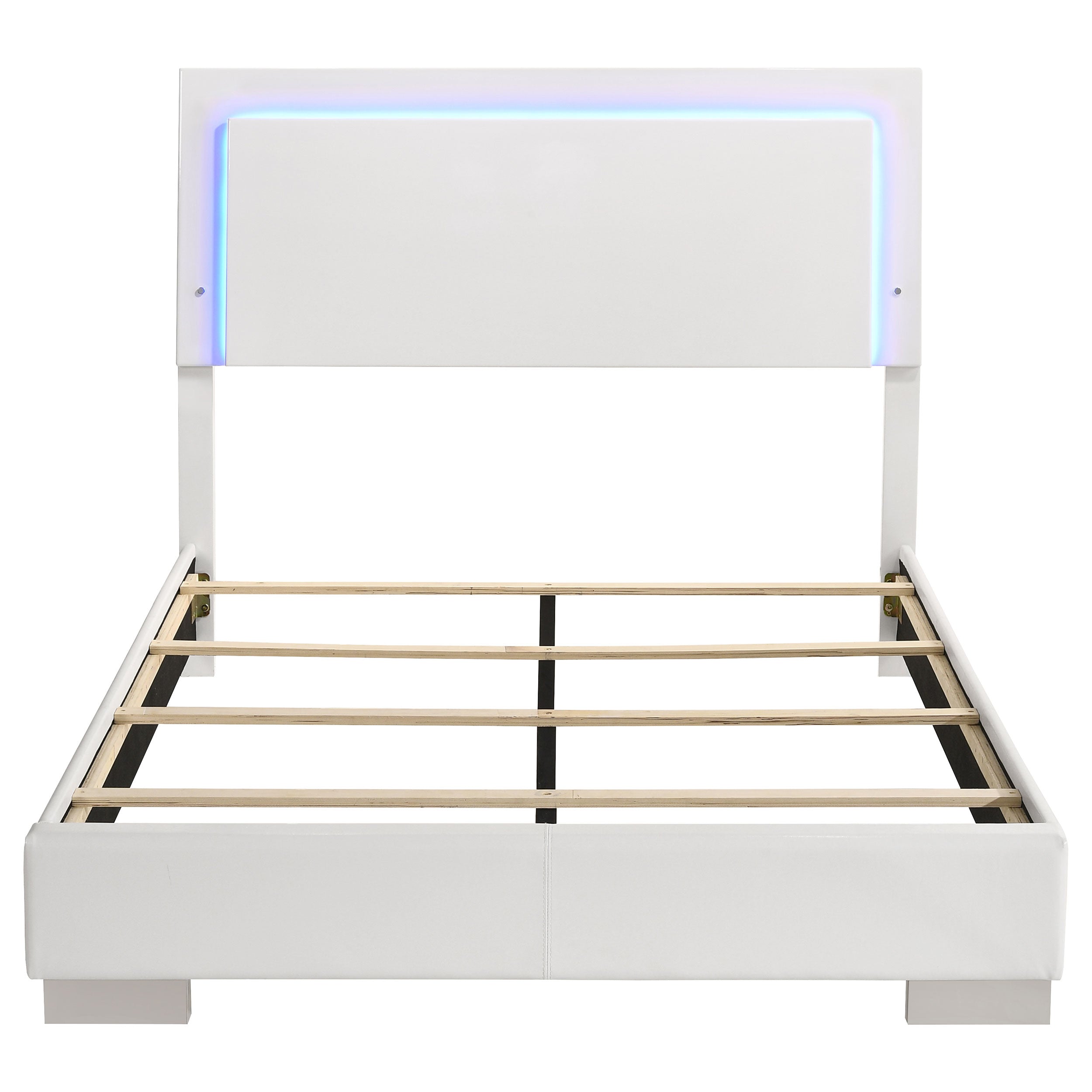 Felicity Wood LED Panel Bed