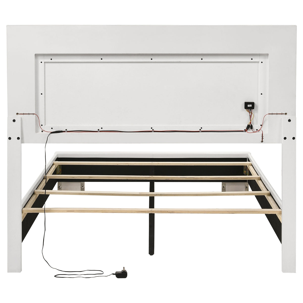 Felicity LED Panel Bed Full White High Gloss