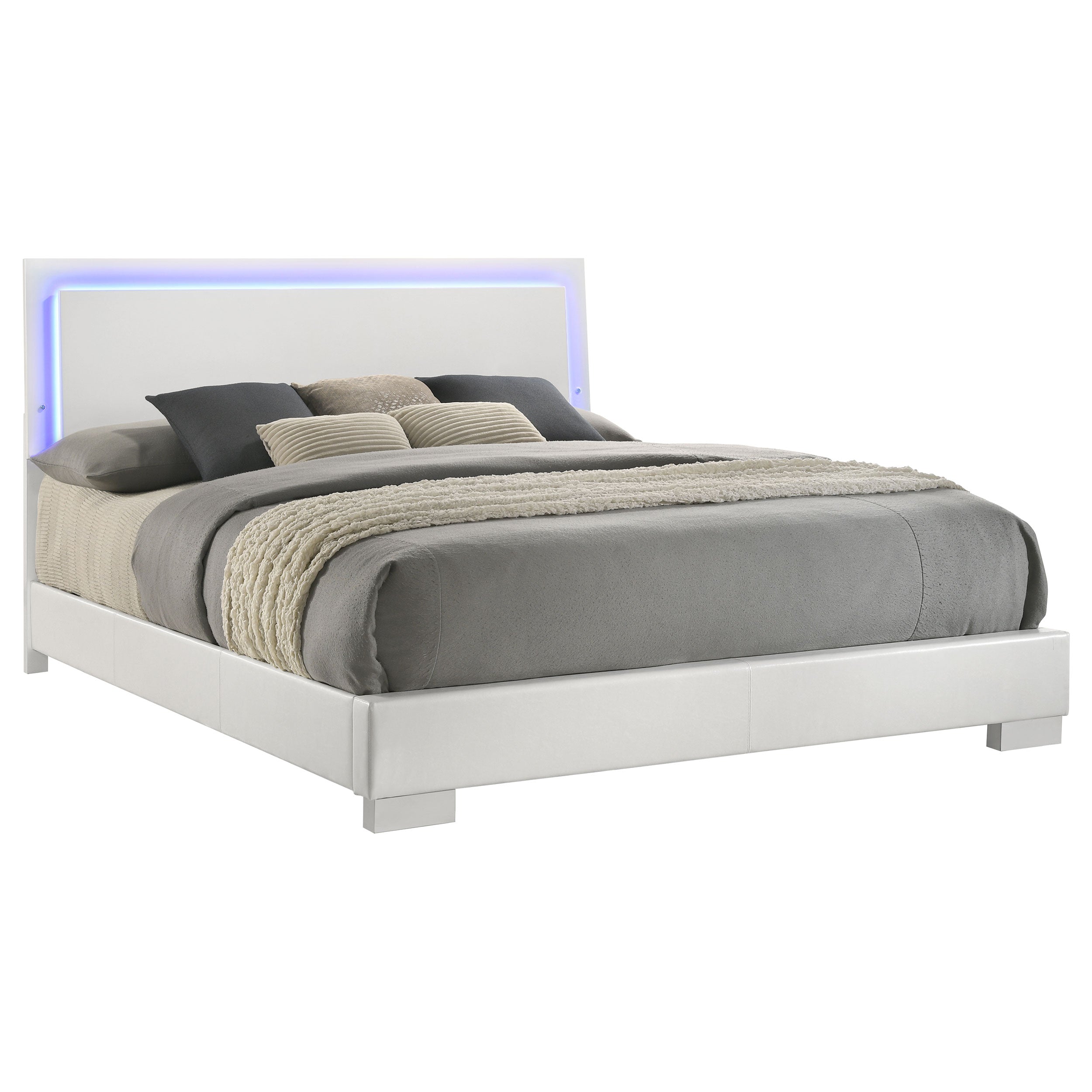 Felicity Wood LED Panel Bed