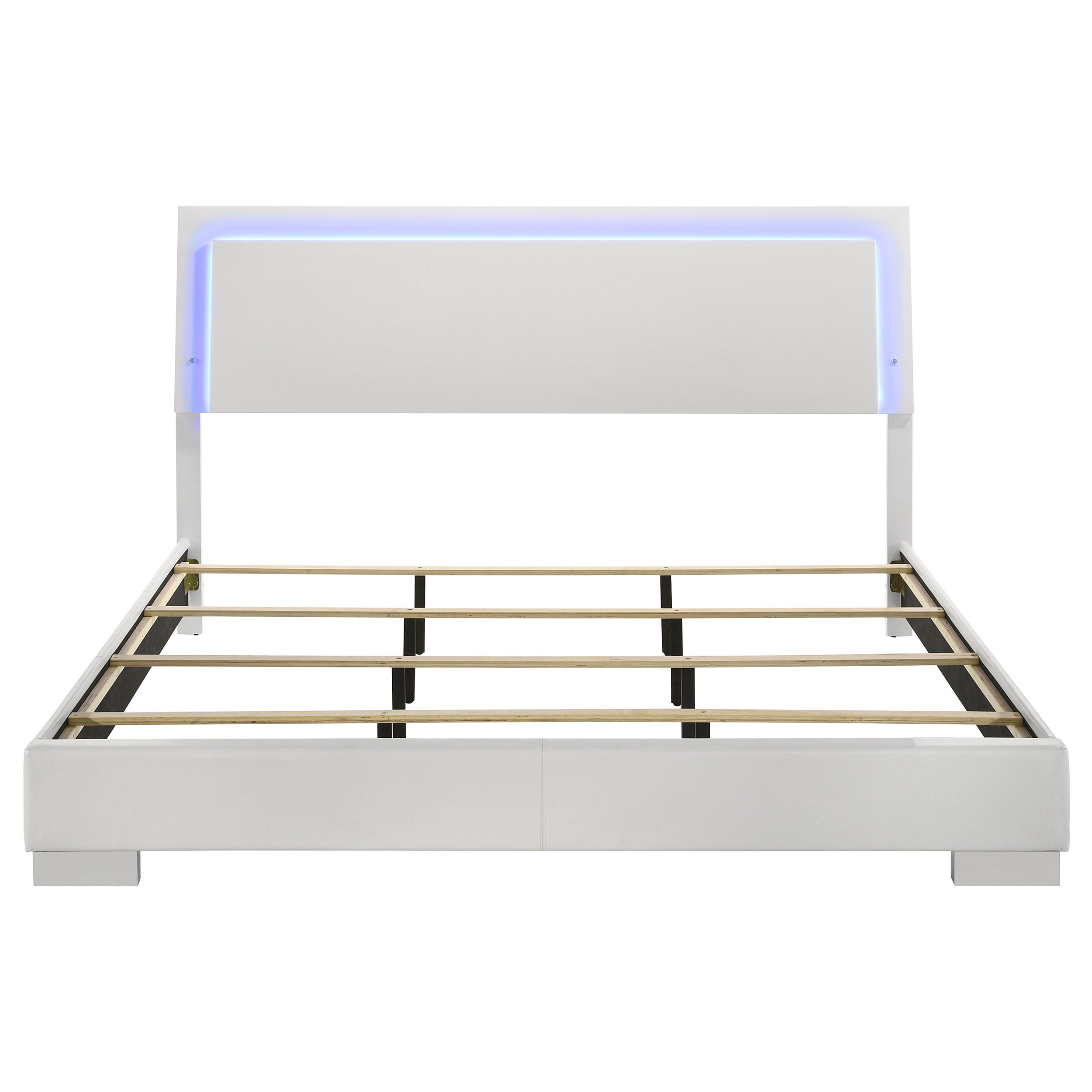 Felicity Wood LED Panel Bed