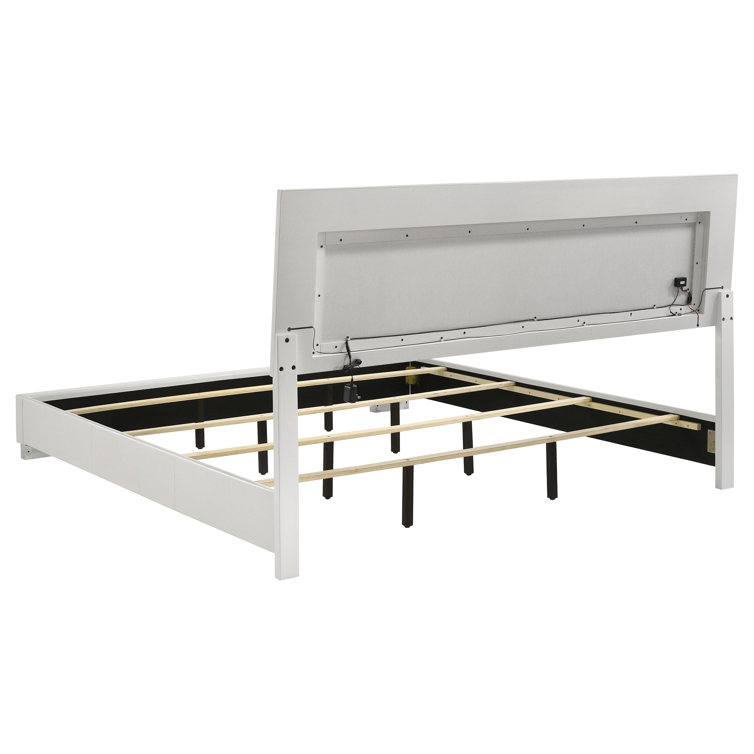 Felicity Wood LED Panel Bed
