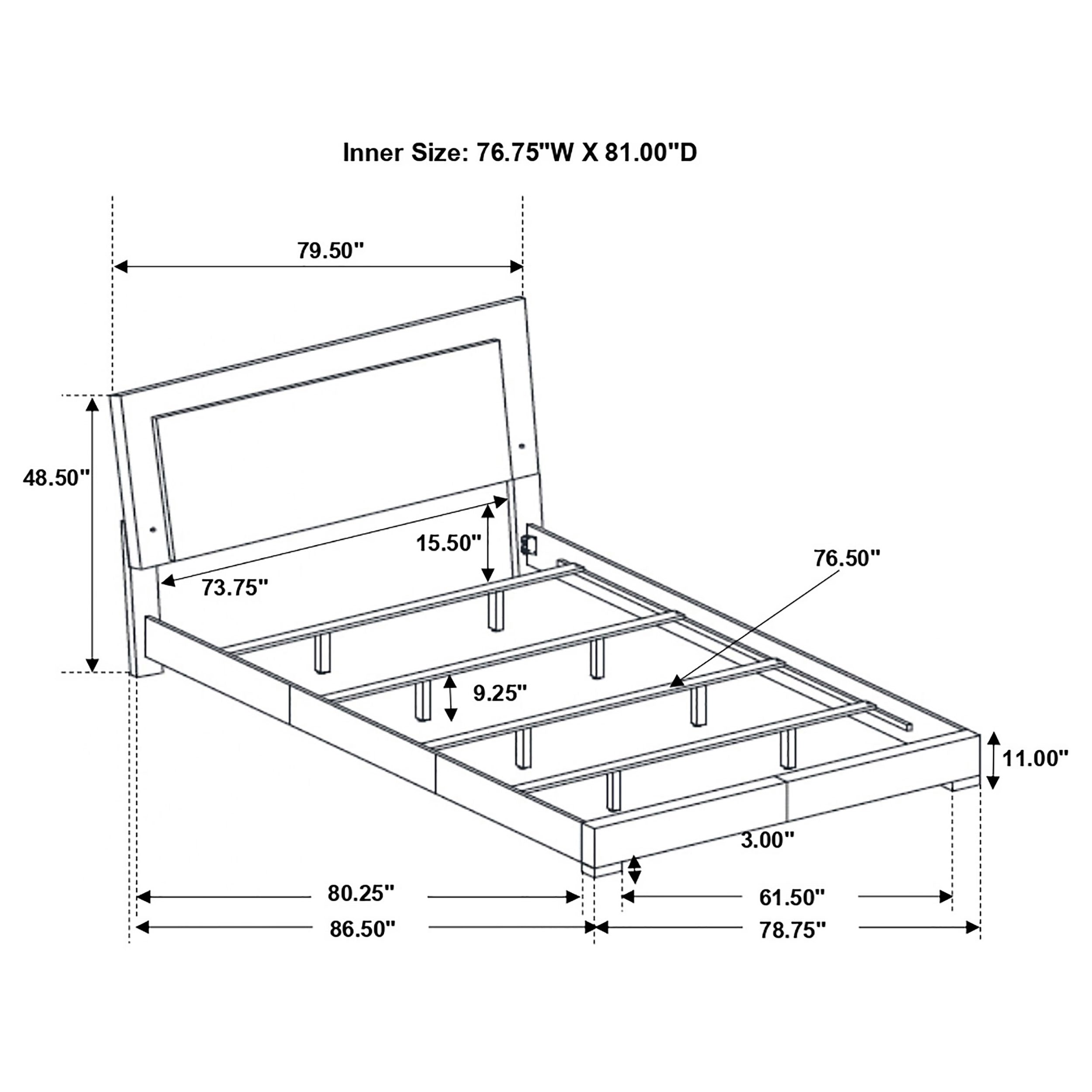 Felicity Wood LED Panel Bed