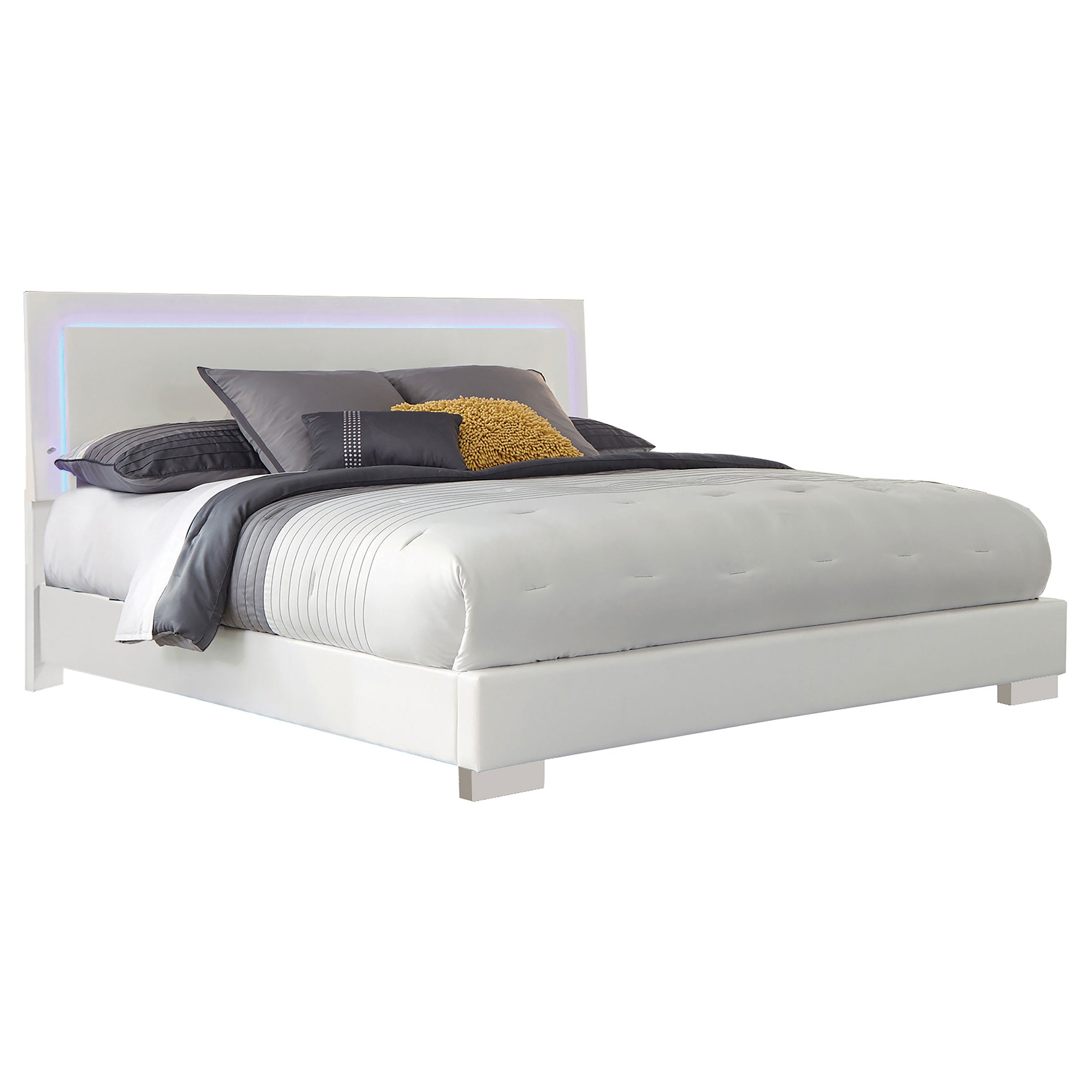 Felicity Wood LED Panel Bed