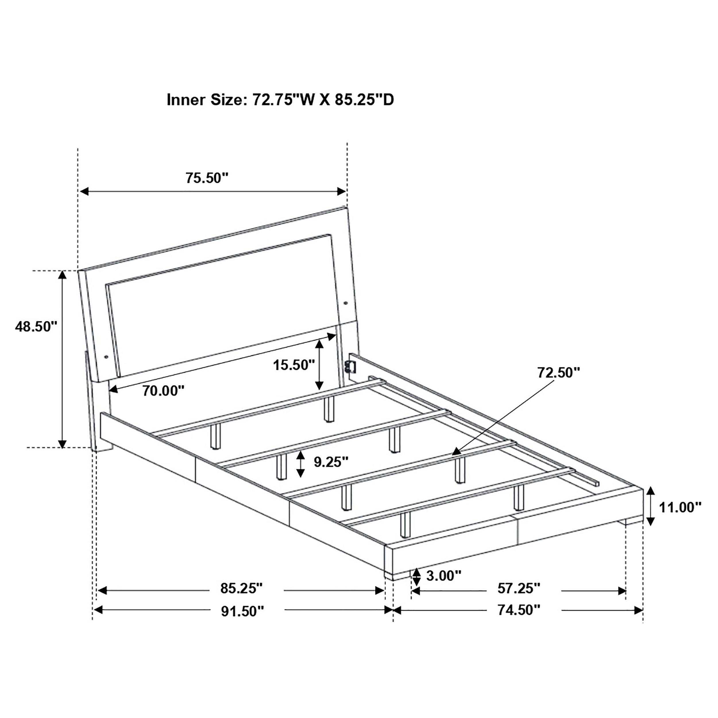 Felicity Wood LED Panel Bed