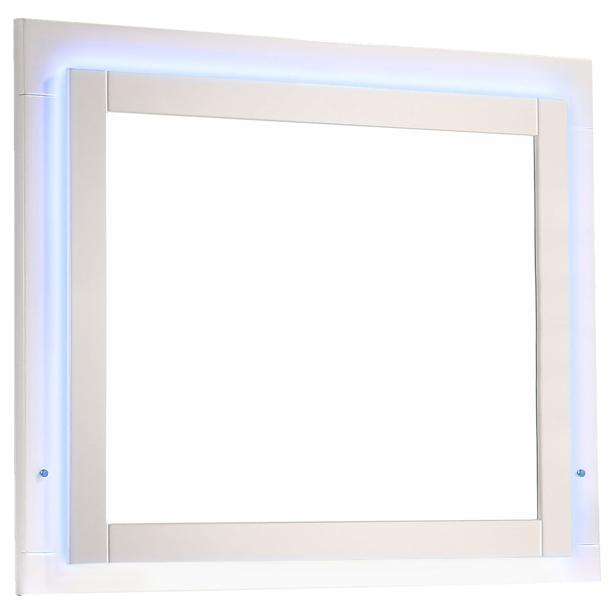 Felicity 4-piece Queen Bedroom Set with LED Panel Bed and LED Mirror White High Gloss