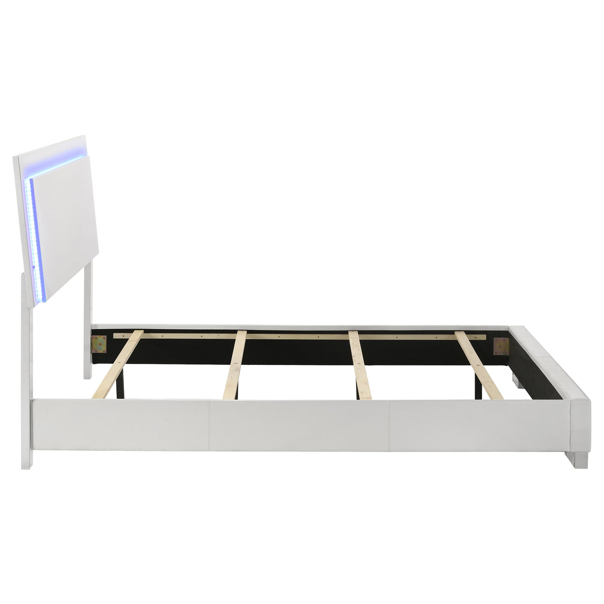 Felicity LED Panel Bed Queen White High Gloss
