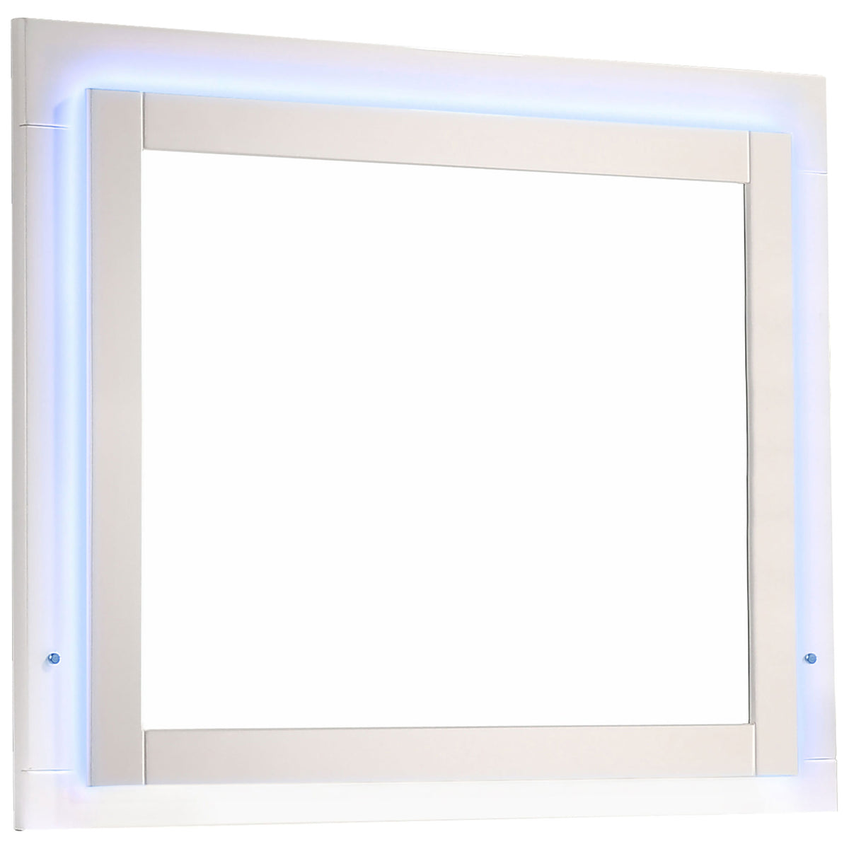 Felicity 5-piece Twin Bedroom Set with LED Panel Bed and LED Mirror White High Gloss