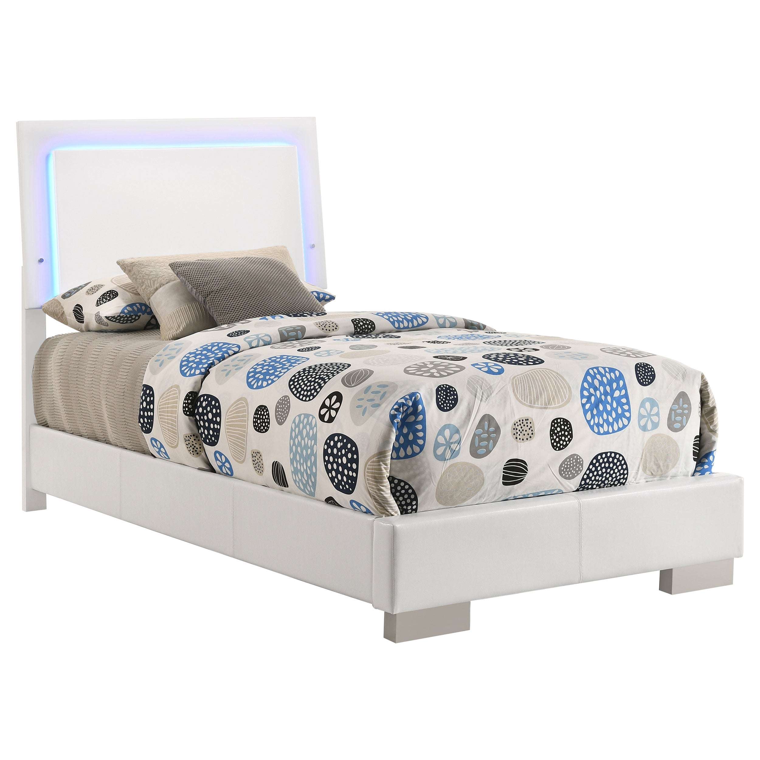 Felicity Wood LED Panel Bed