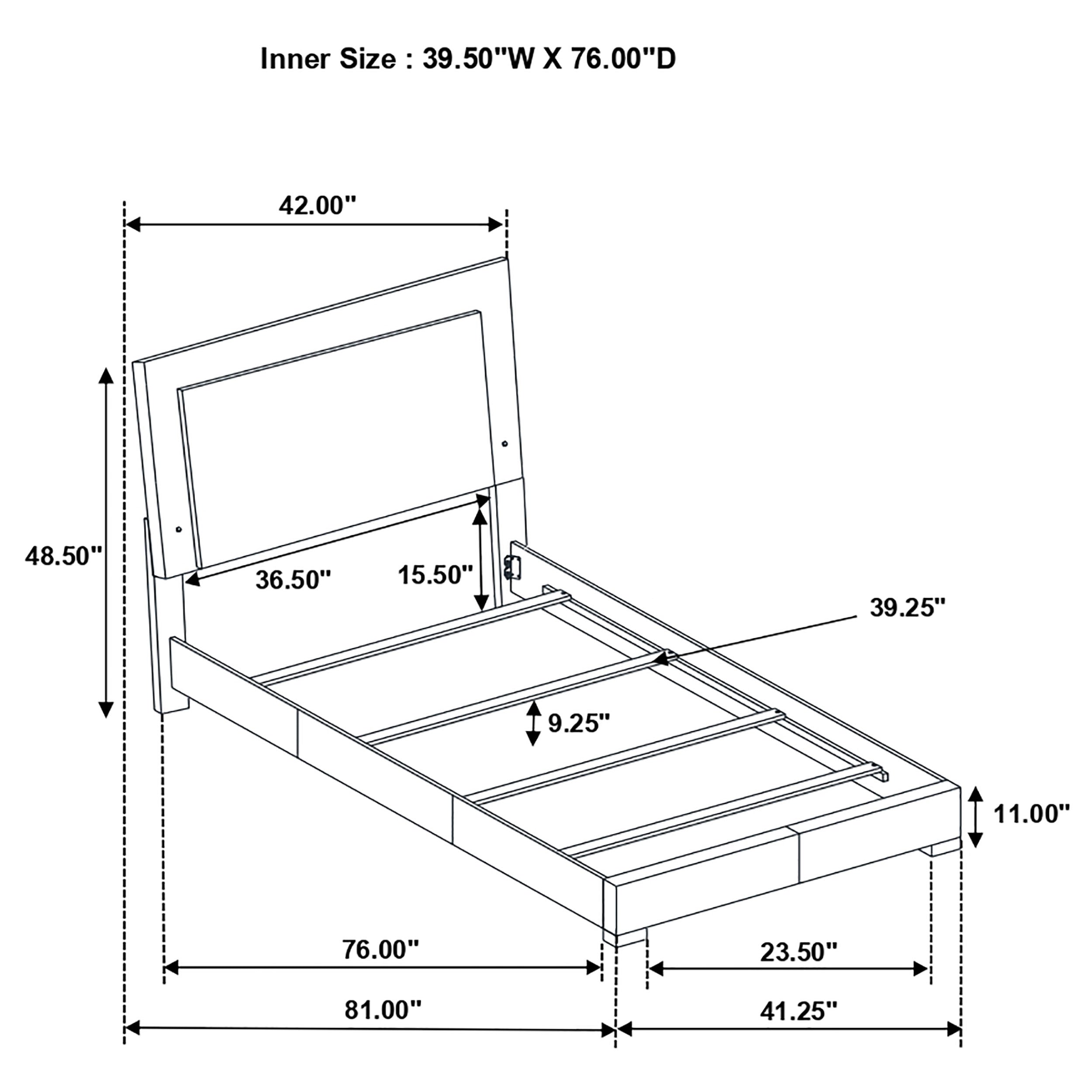 Felicity Wood LED Panel Bed
