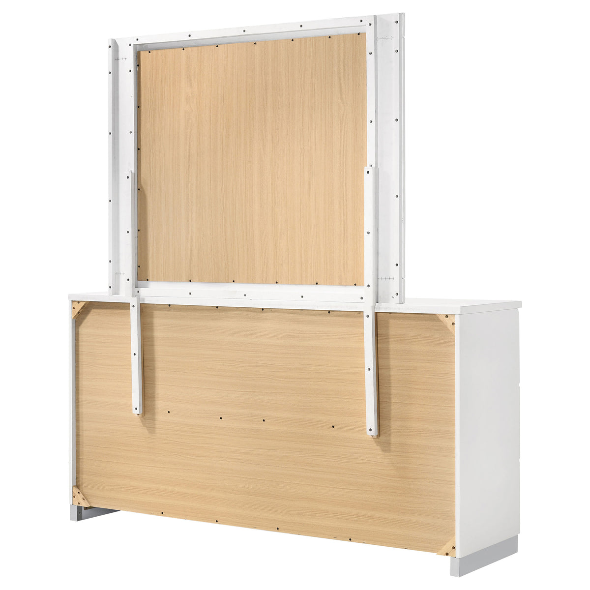 Felicity 6-drawer Dresser with Mirror White High Gloss