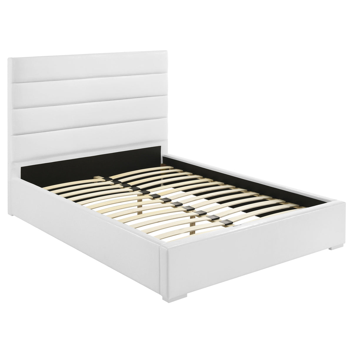 Felicity 5-piece Full Bedroom Set with Upholstered Platform Bed White High Gloss