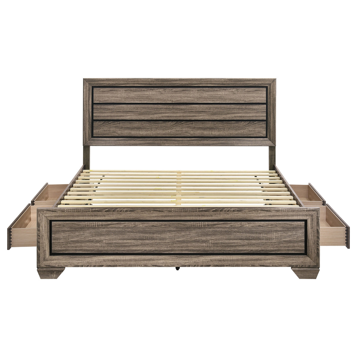Kauffman 4-drawer Storage Panel Bed Eastern King Washed Taupe