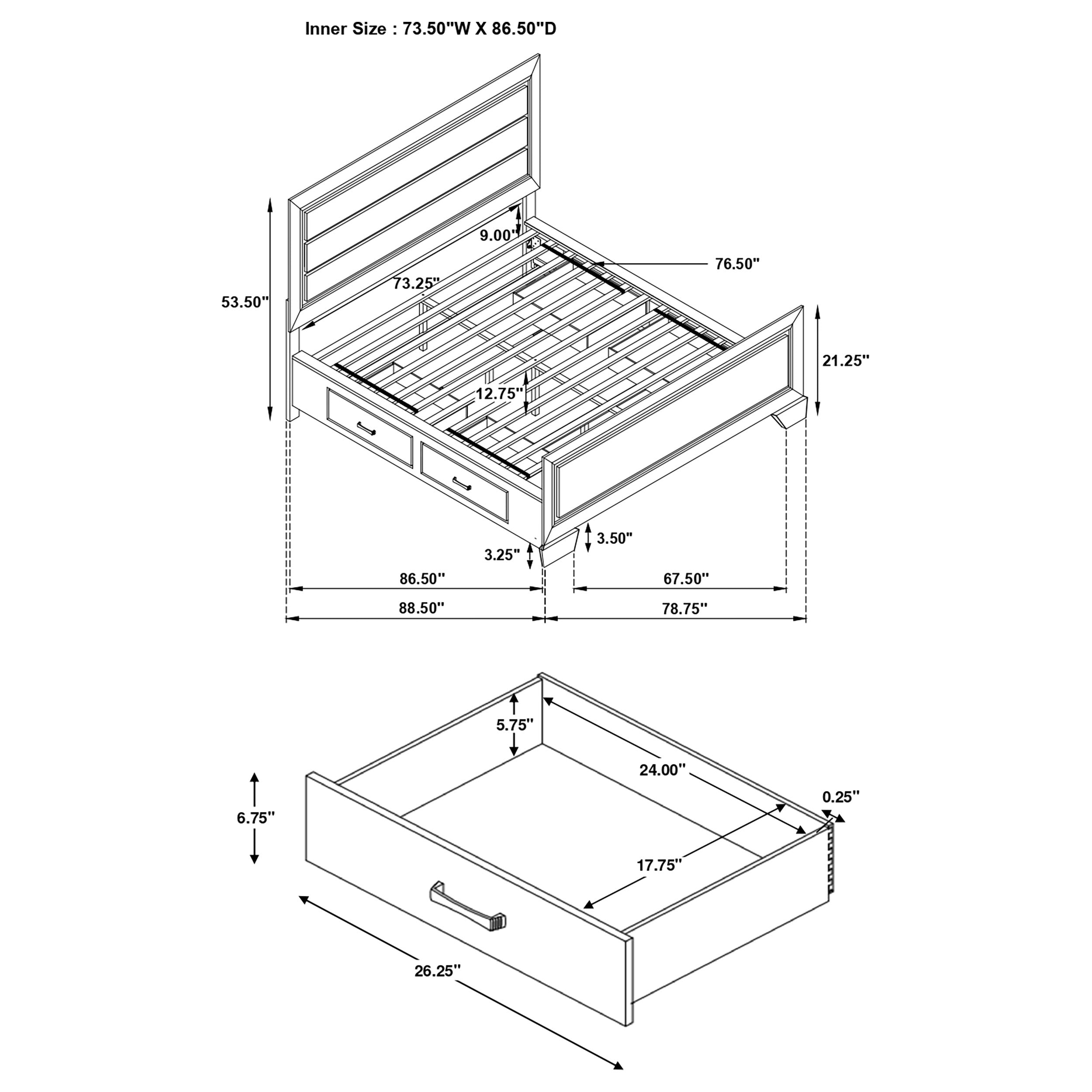 Kauffman Bedroom Set (Storage Bed)