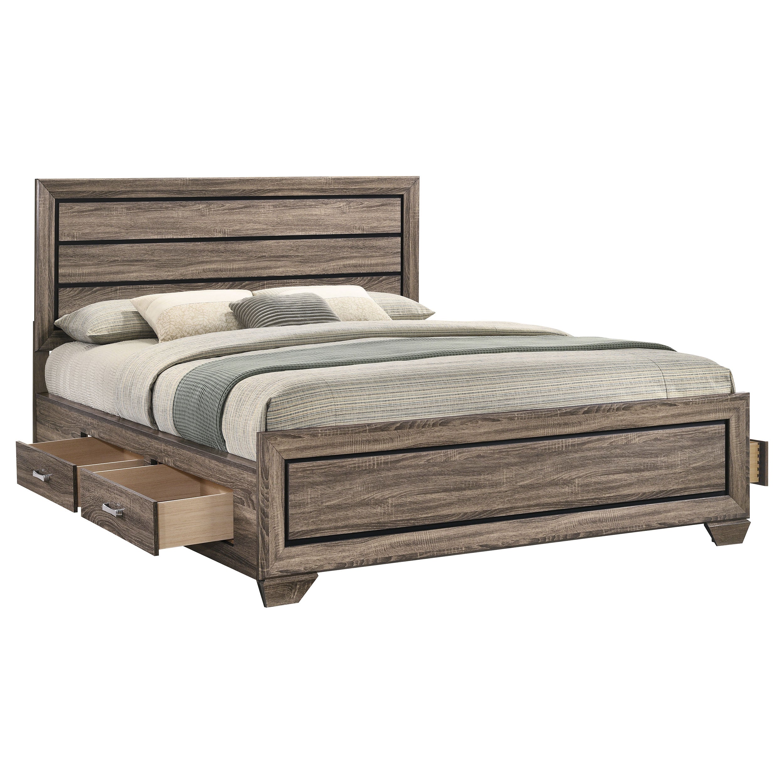 Kauffman Wood Panel Storage Bed