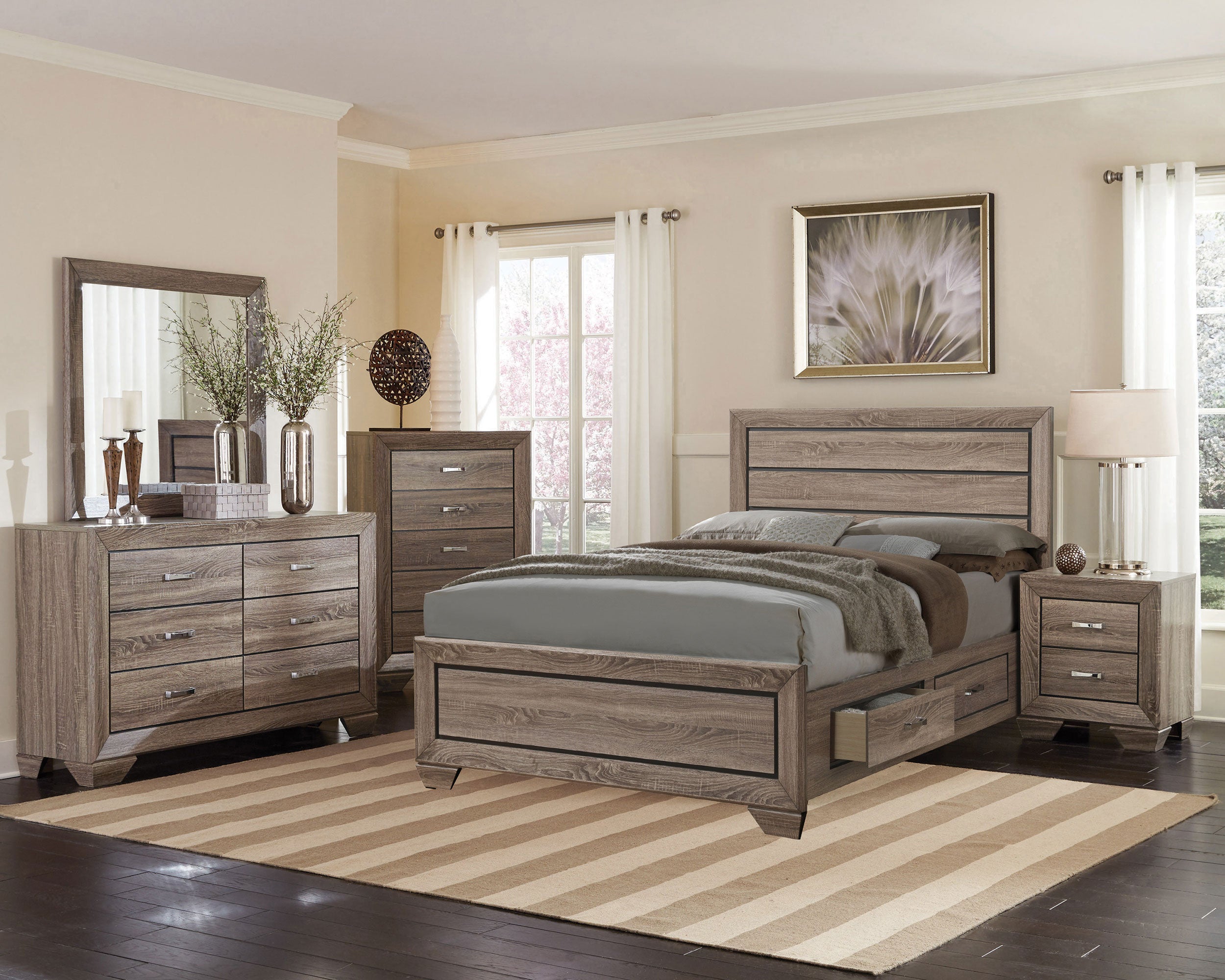 Kauffman Wood Panel Storage Bed