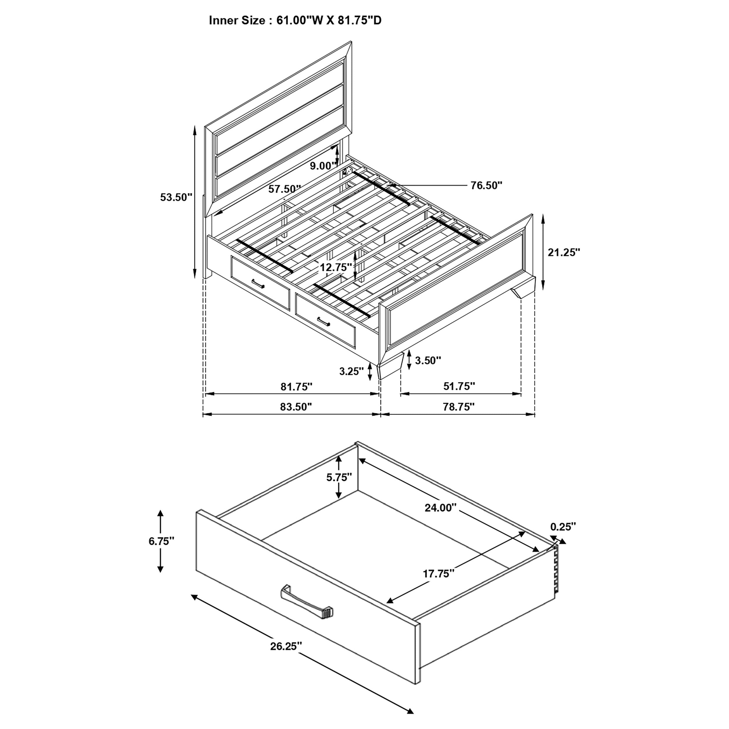 Kauffman Bedroom Set (Storage Bed)