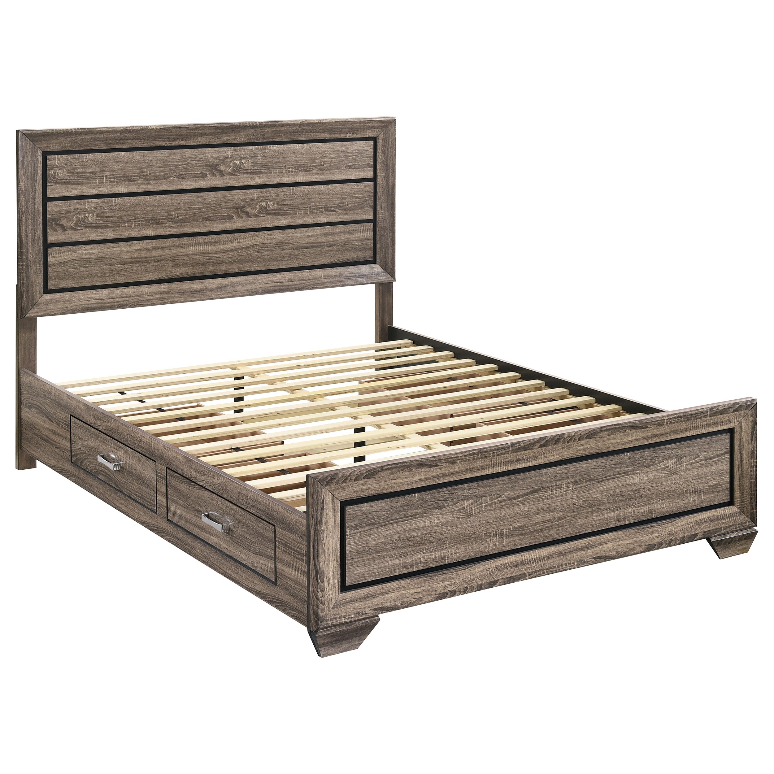 Kauffman Wood Panel Storage Bed