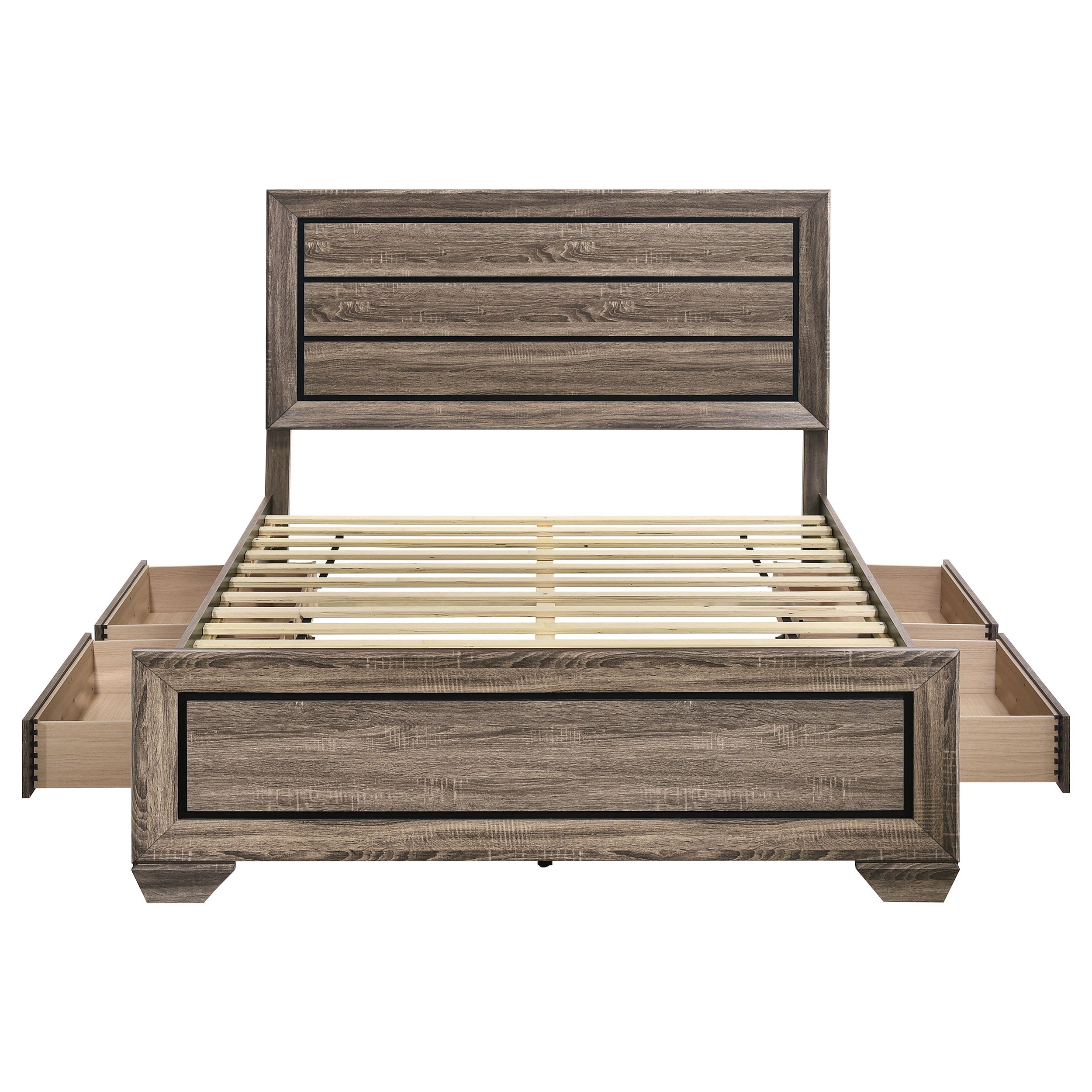 Kauffman Wood Panel Storage Bed