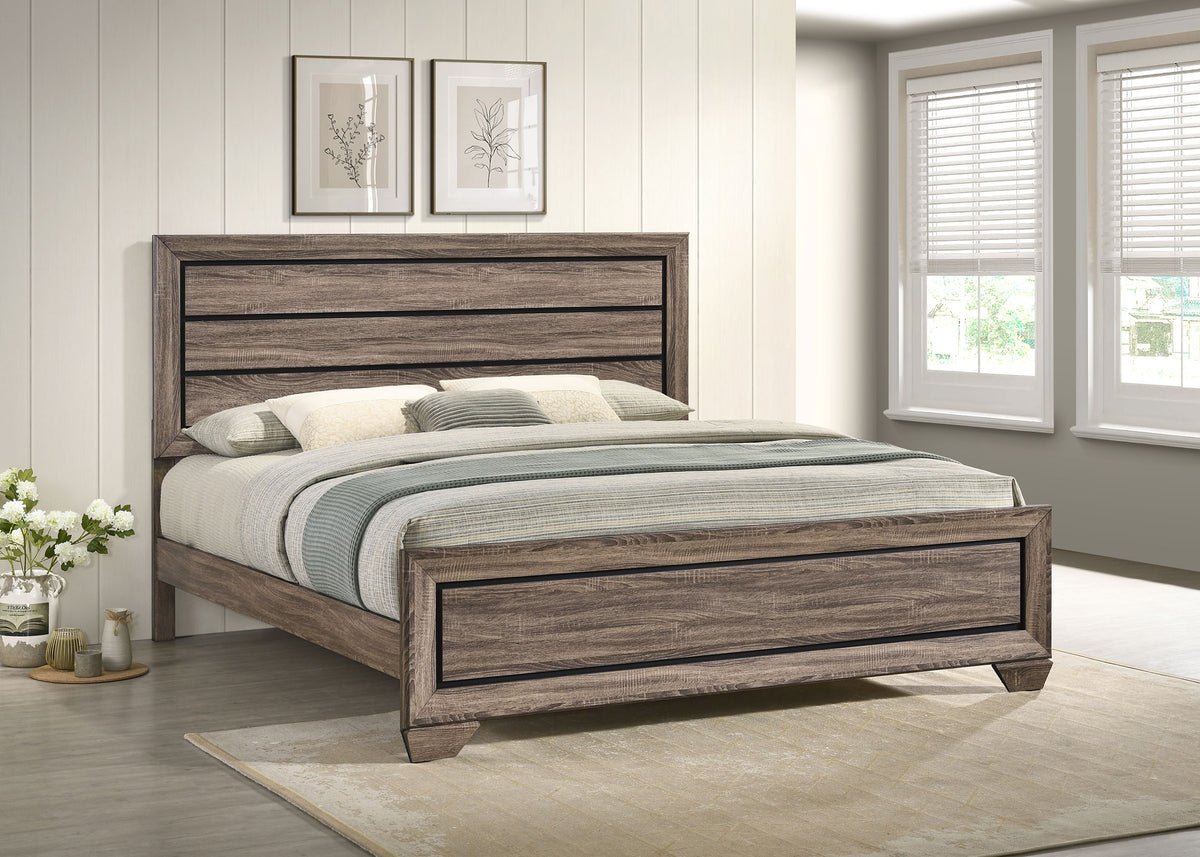 Kauffman Panel Bed Eastern King Washed Taupe