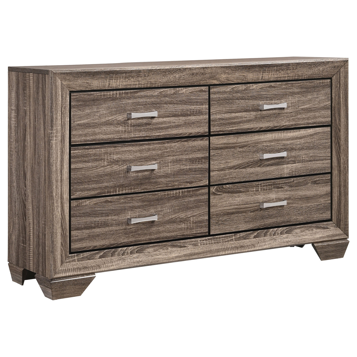 Kauffman 5-piece California King Bedroom Set with Panel Bed Washed Taupe