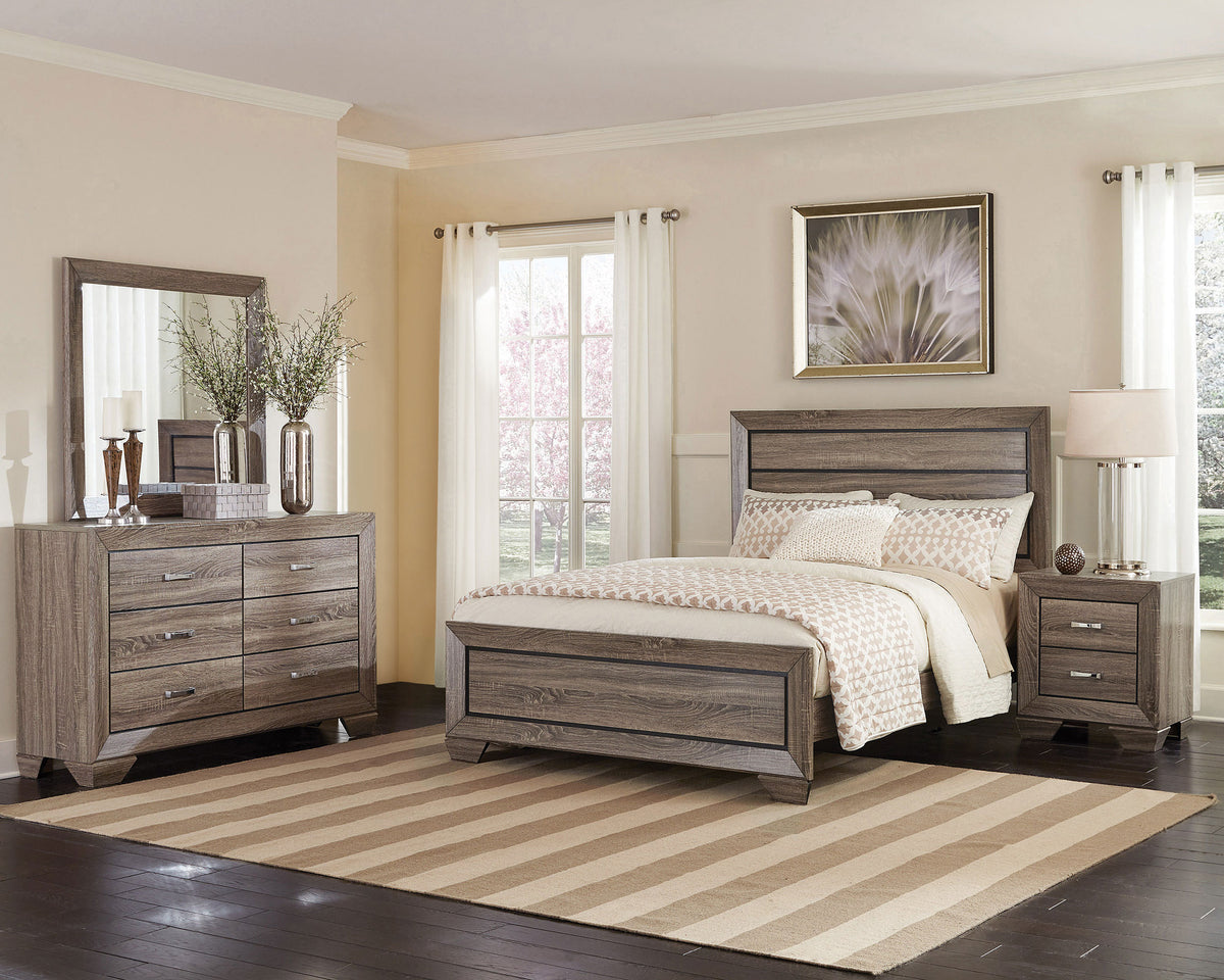 Kauffman Panel Bed California King Washed Taupe