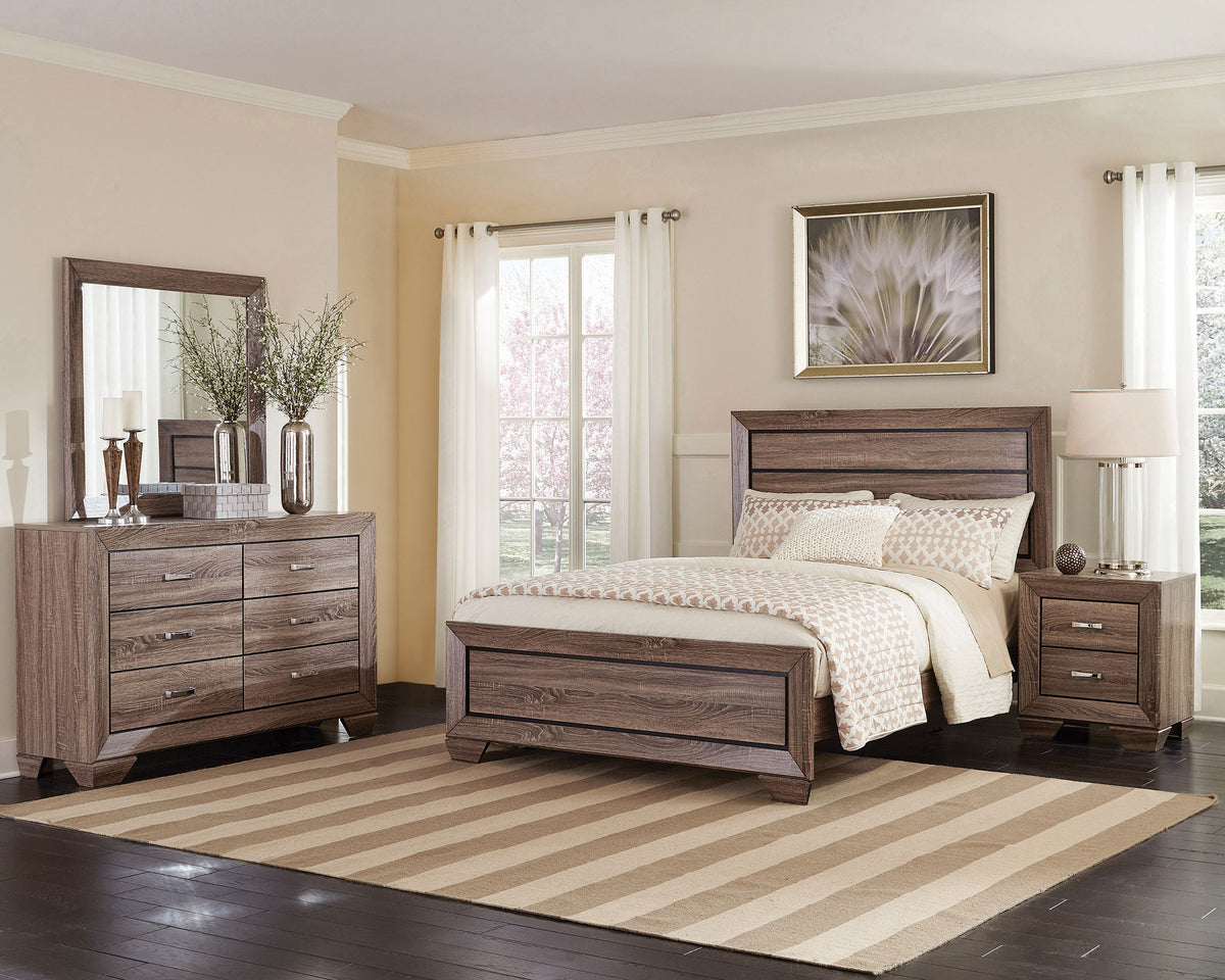 Kauffman 4-piece Queen Bedroom Set with Panel Bed Washed Taupe