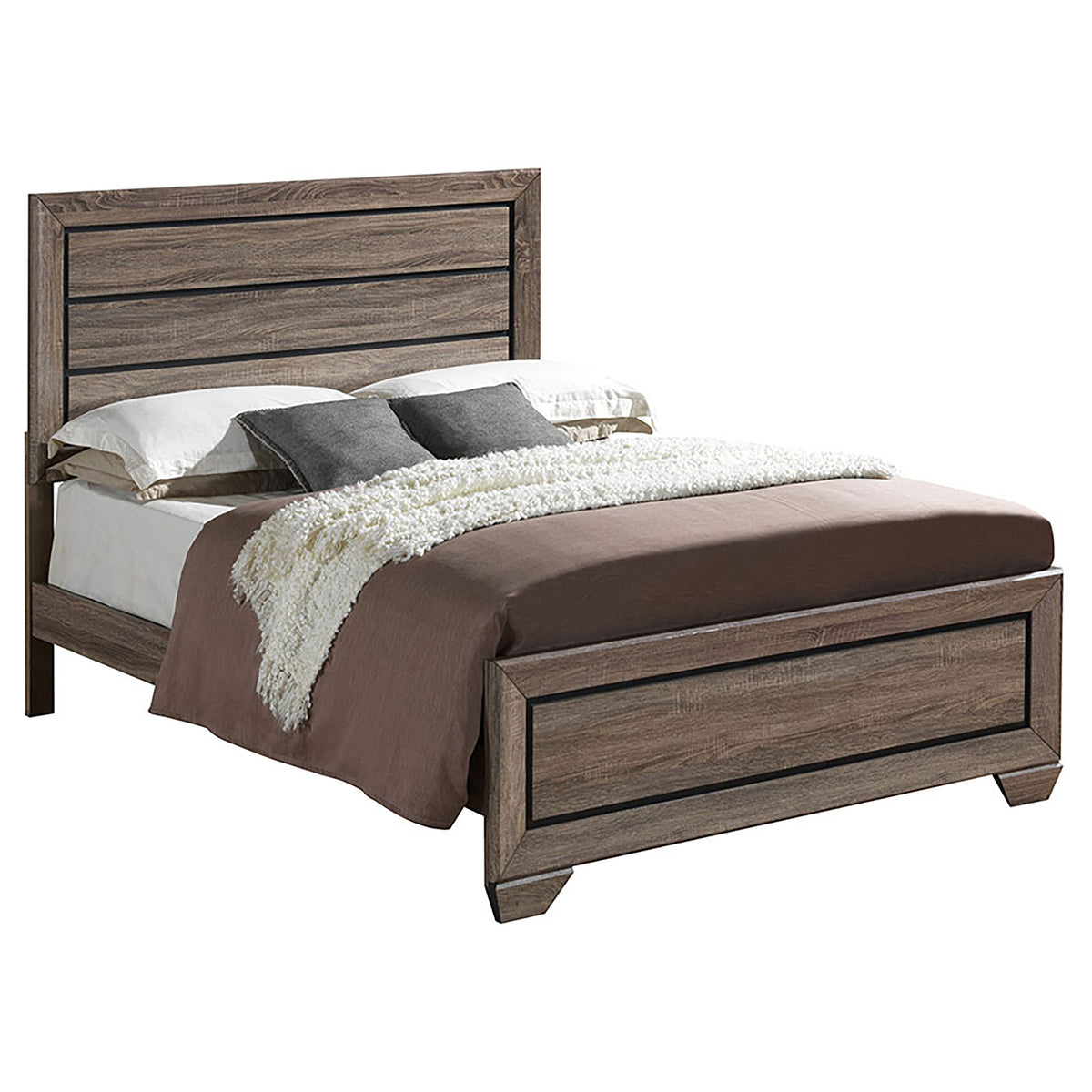Kauffman 4-piece Queen Bedroom Set with Panel Bed Washed Taupe