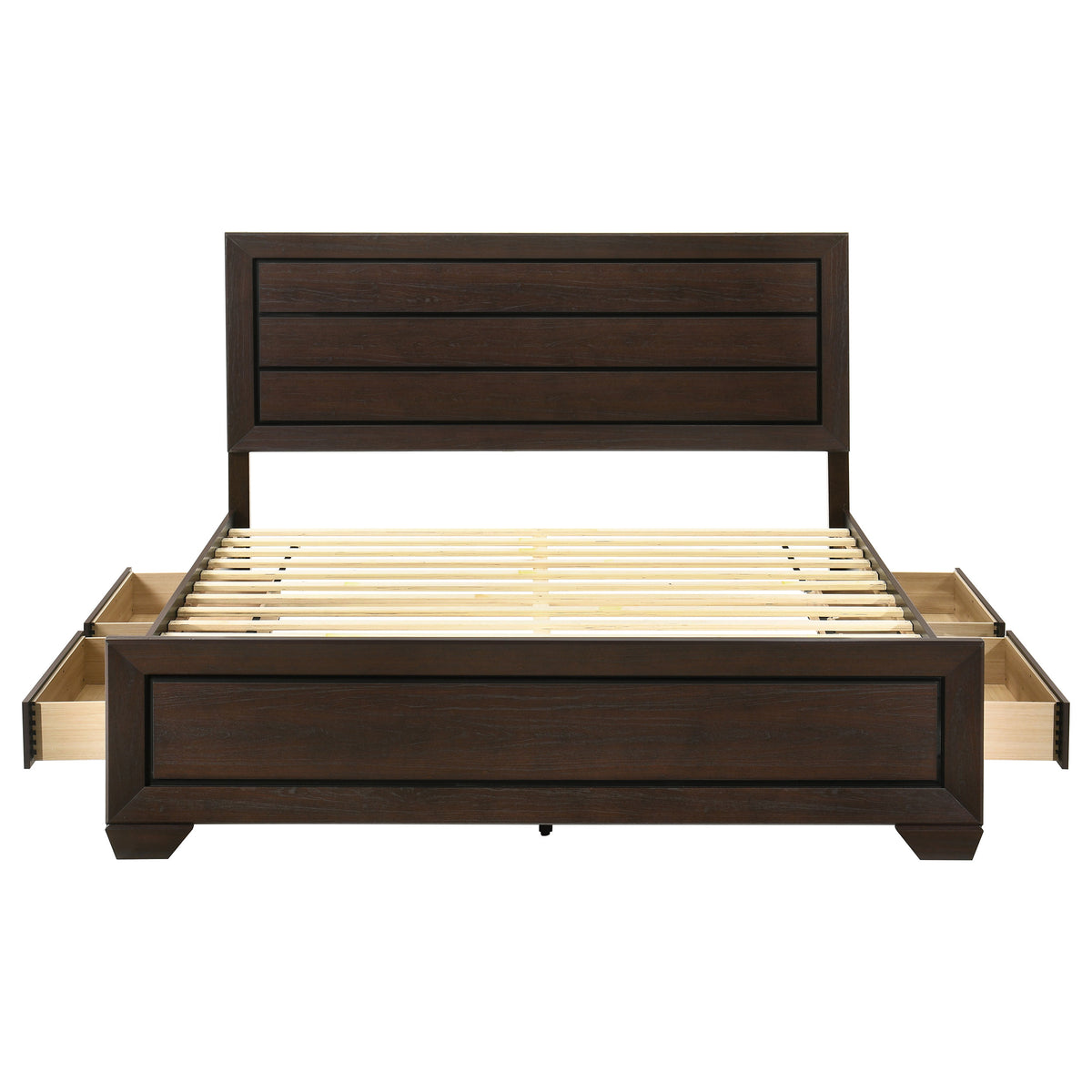 Kauffman 4-drawer Storage Panel Bed Eastern King Dark Cocoa