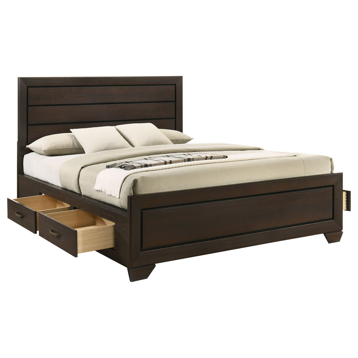 Kauffman 4-drawer Storage Panel Bed California King Dark Cocoa