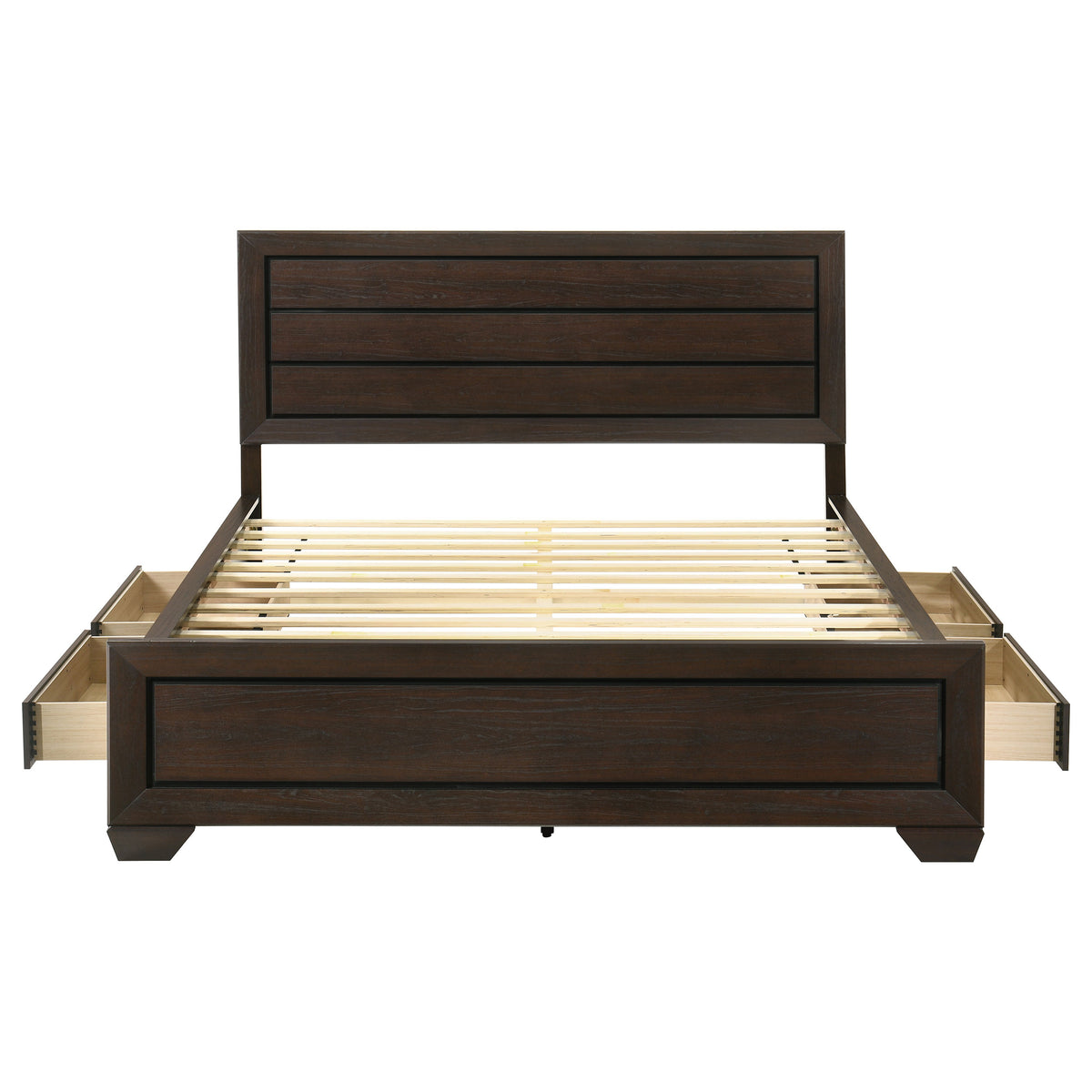 Kauffman 4-drawer Storage Panel Bed California King Dark Cocoa