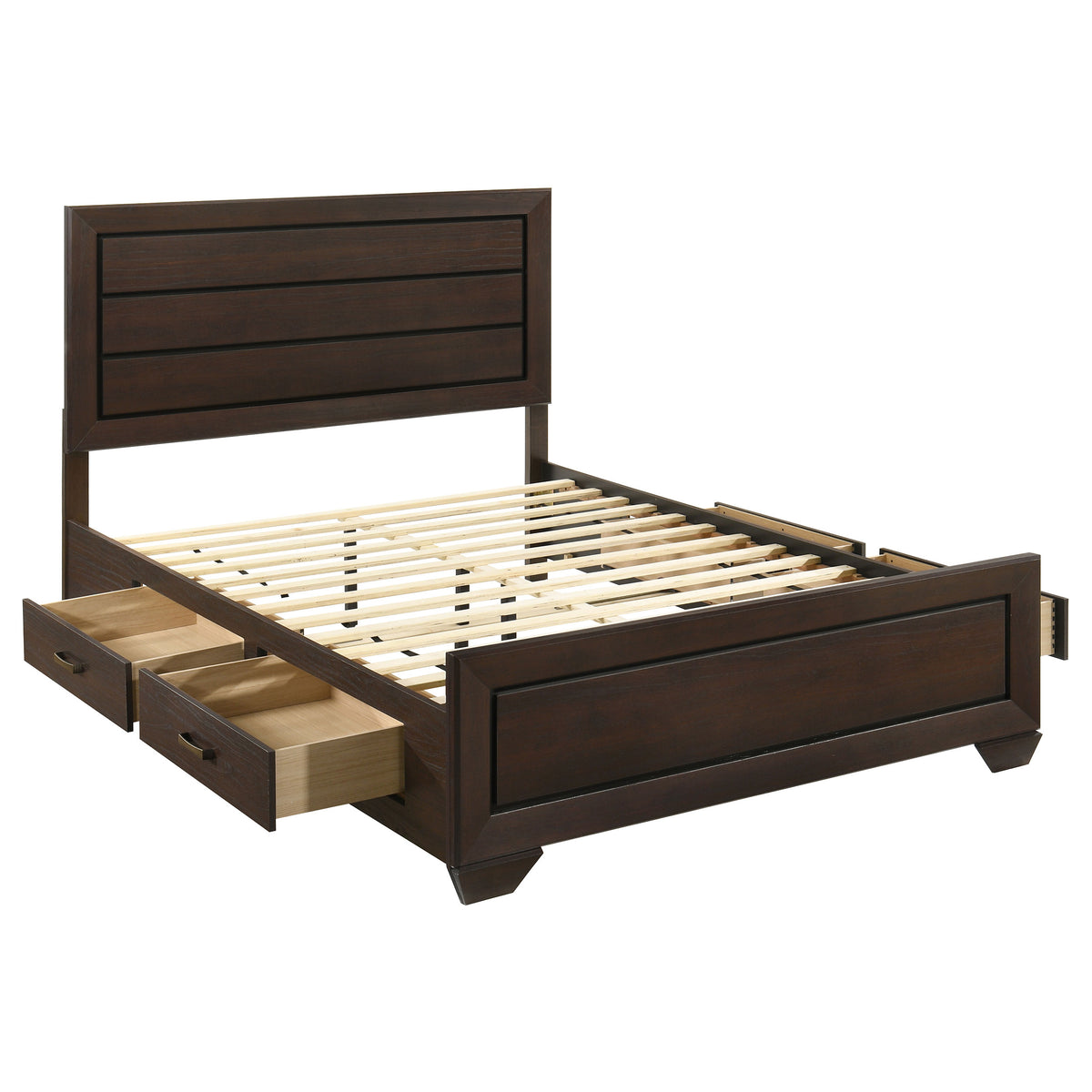 Kauffman 4-drawer Storage Panel Bed Queen Dark Cocoa