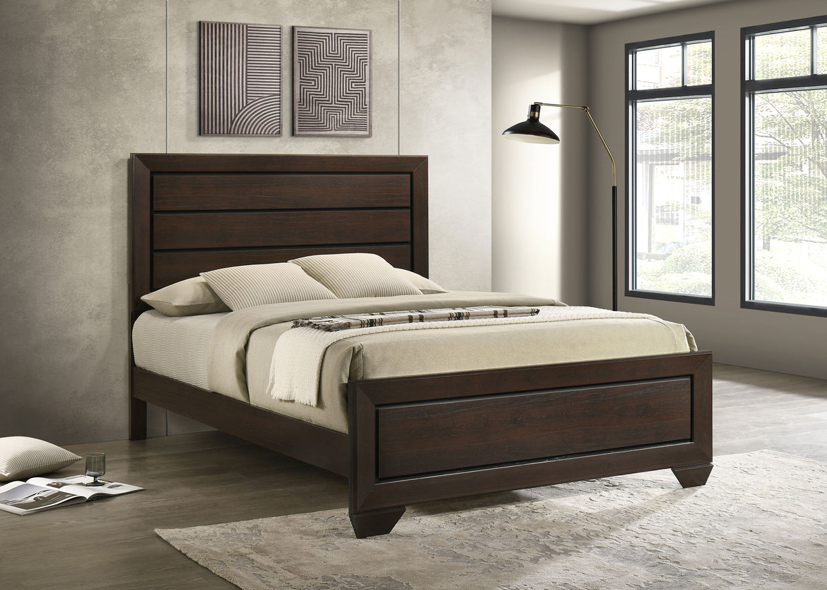Kauffman Panel Bed Queen Dark Cocoa