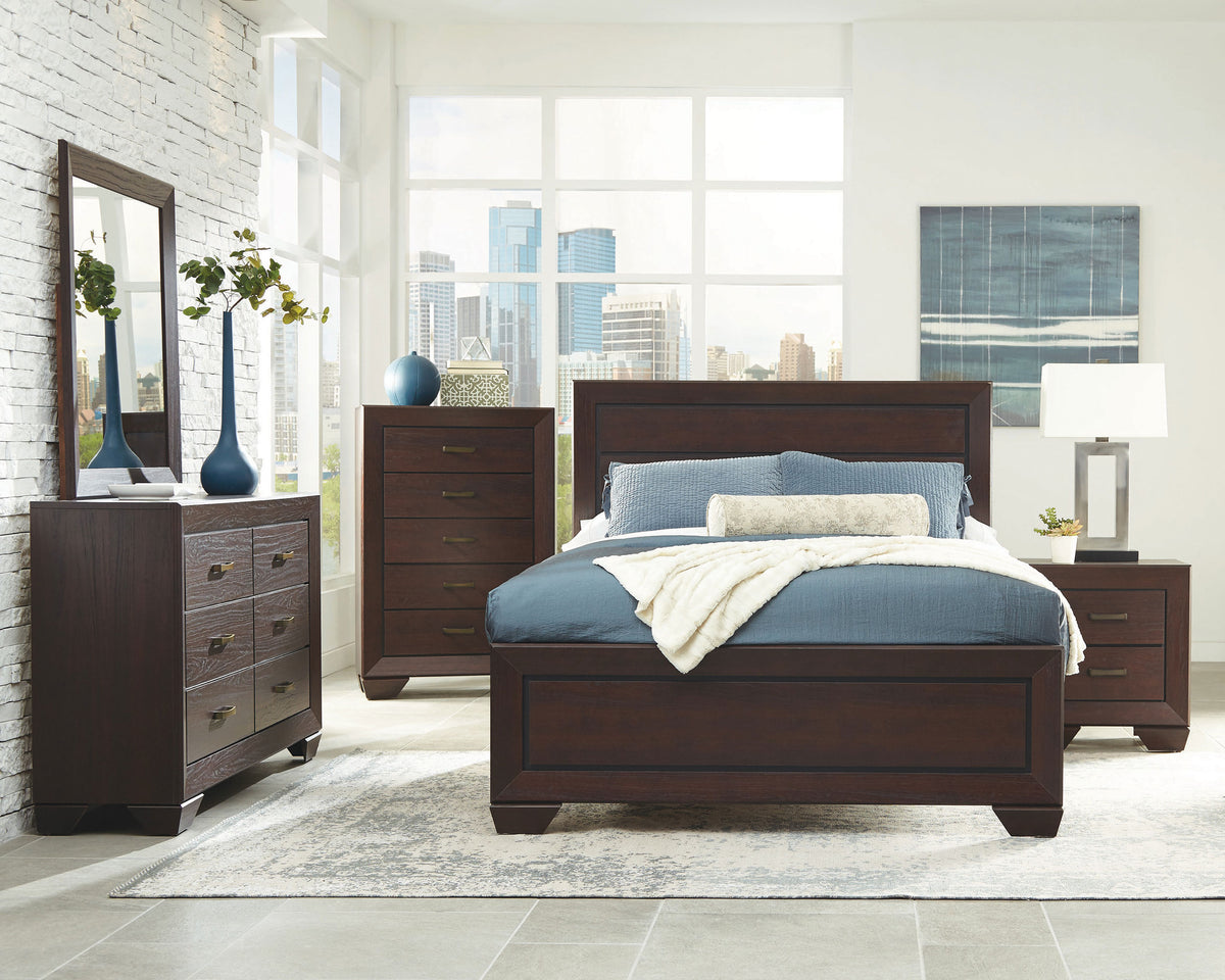 Kauffman Panel Bed Queen Dark Cocoa