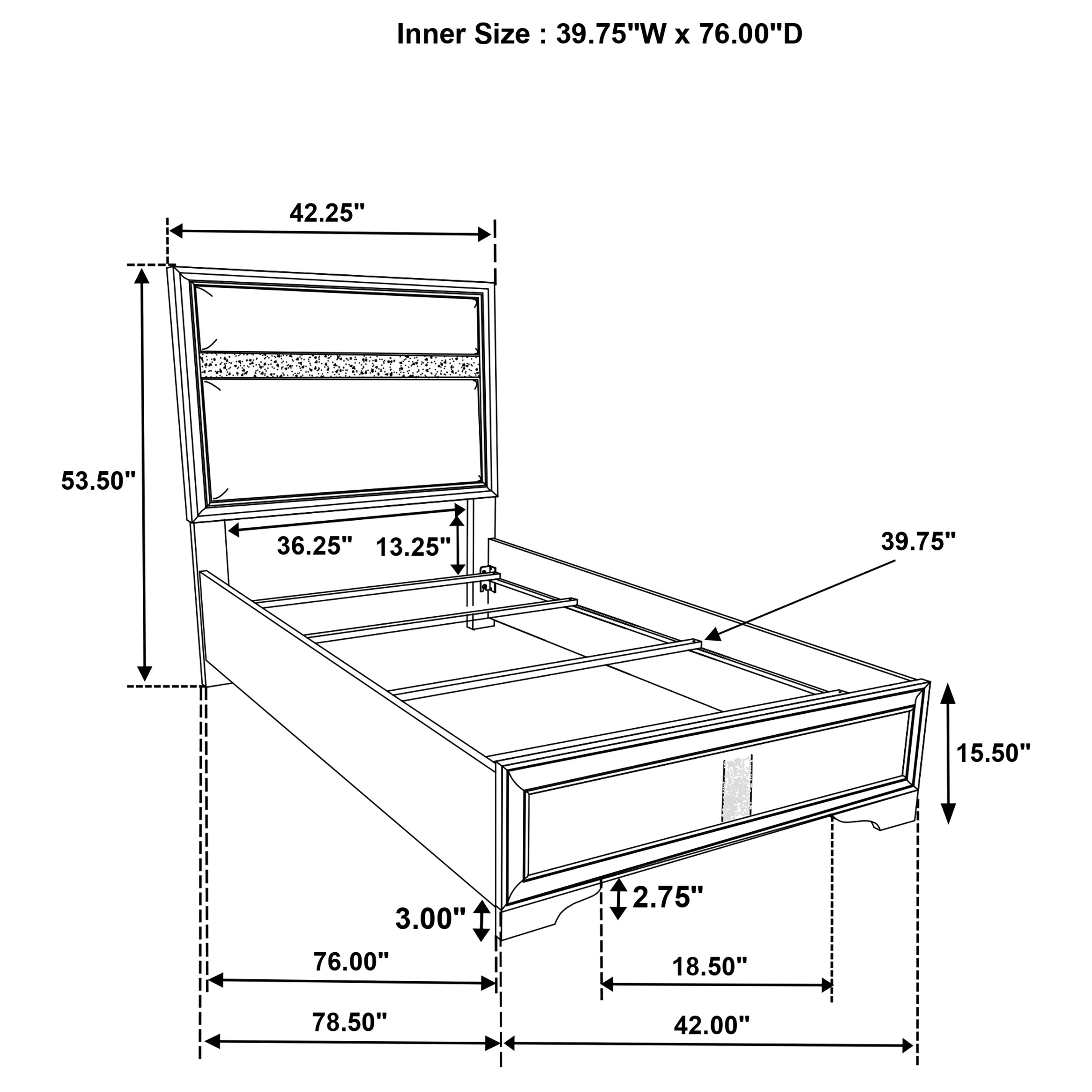 Miranda Wood Panel Bed