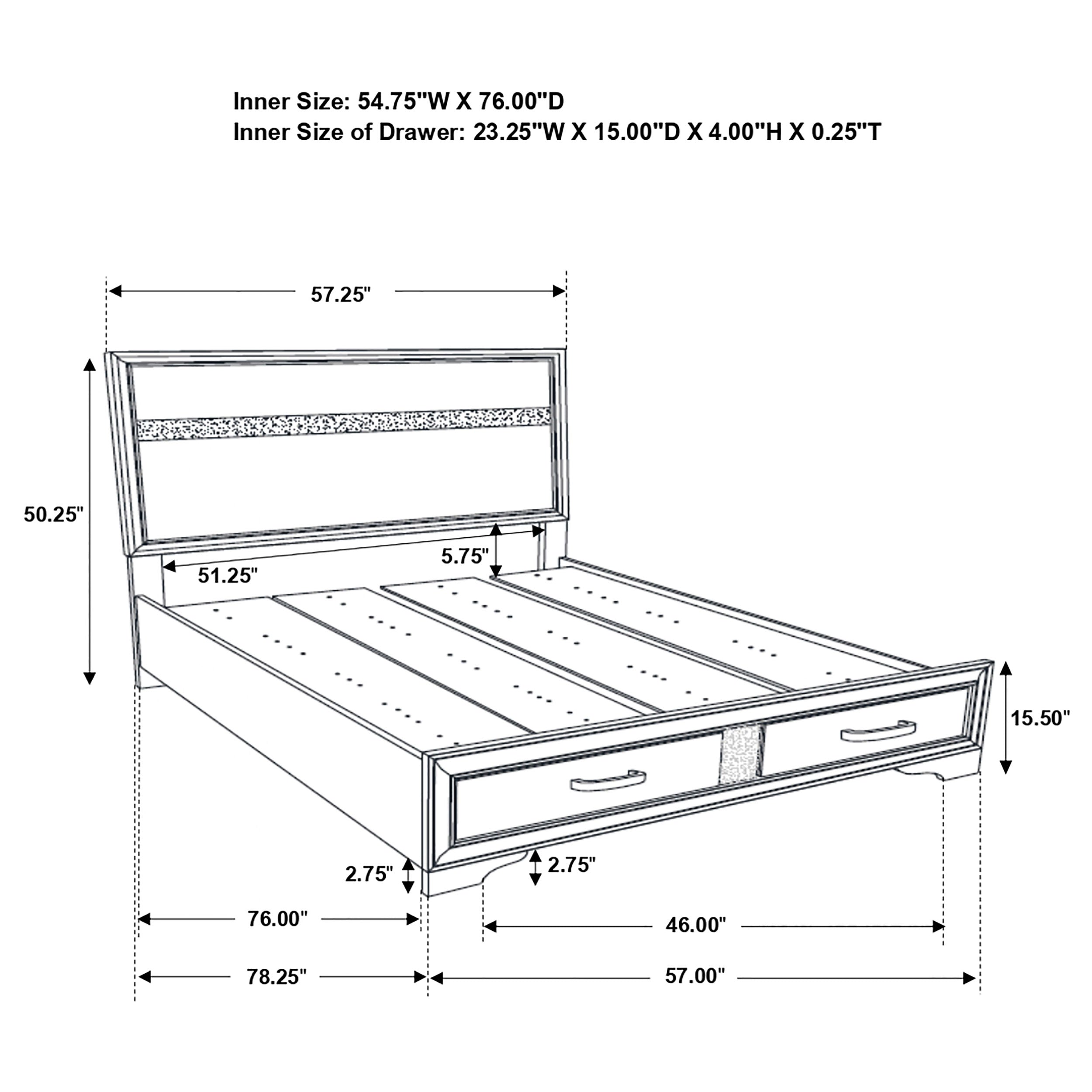 Miranda Wood Panel Storage Bed