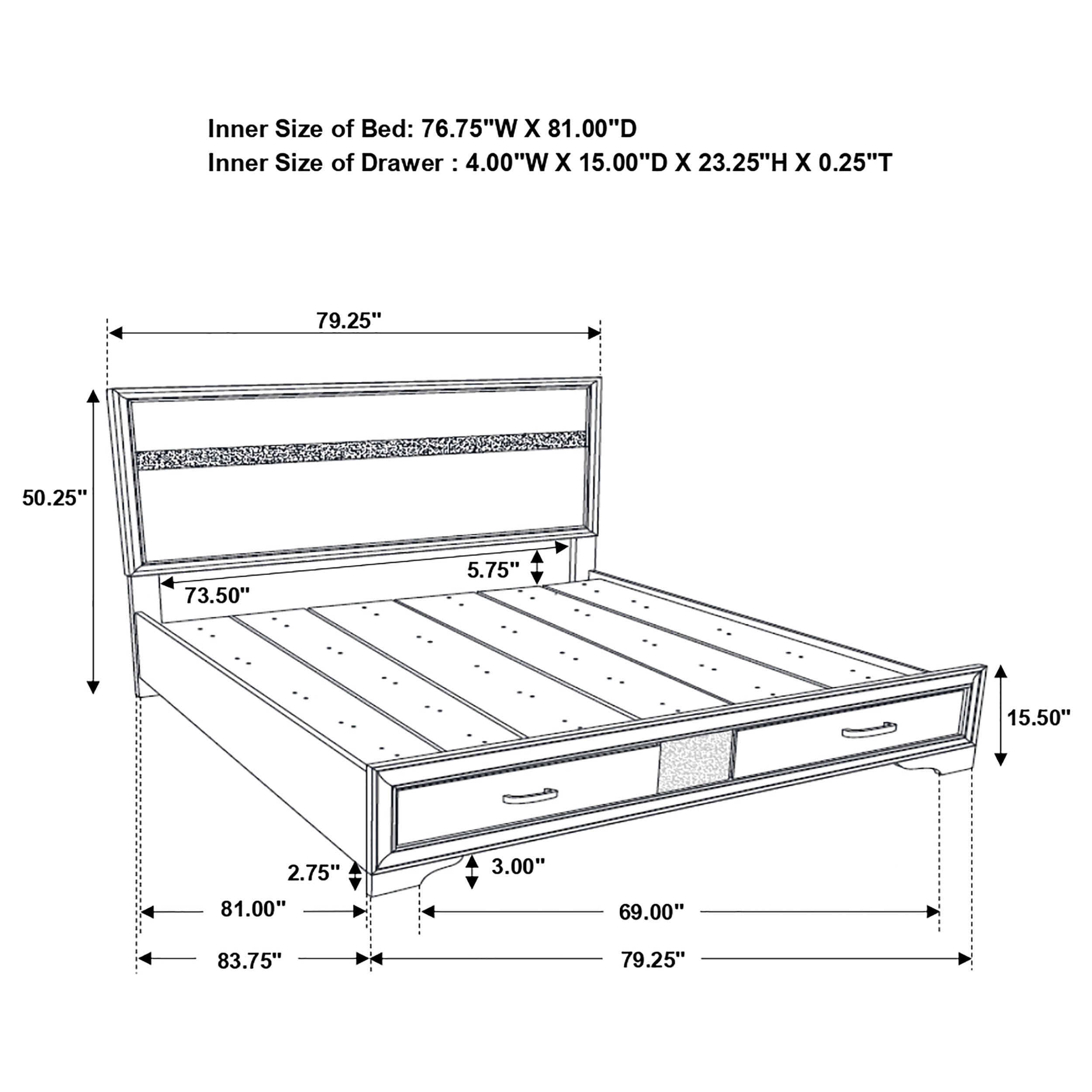Miranda Wood Panel Storage Bed