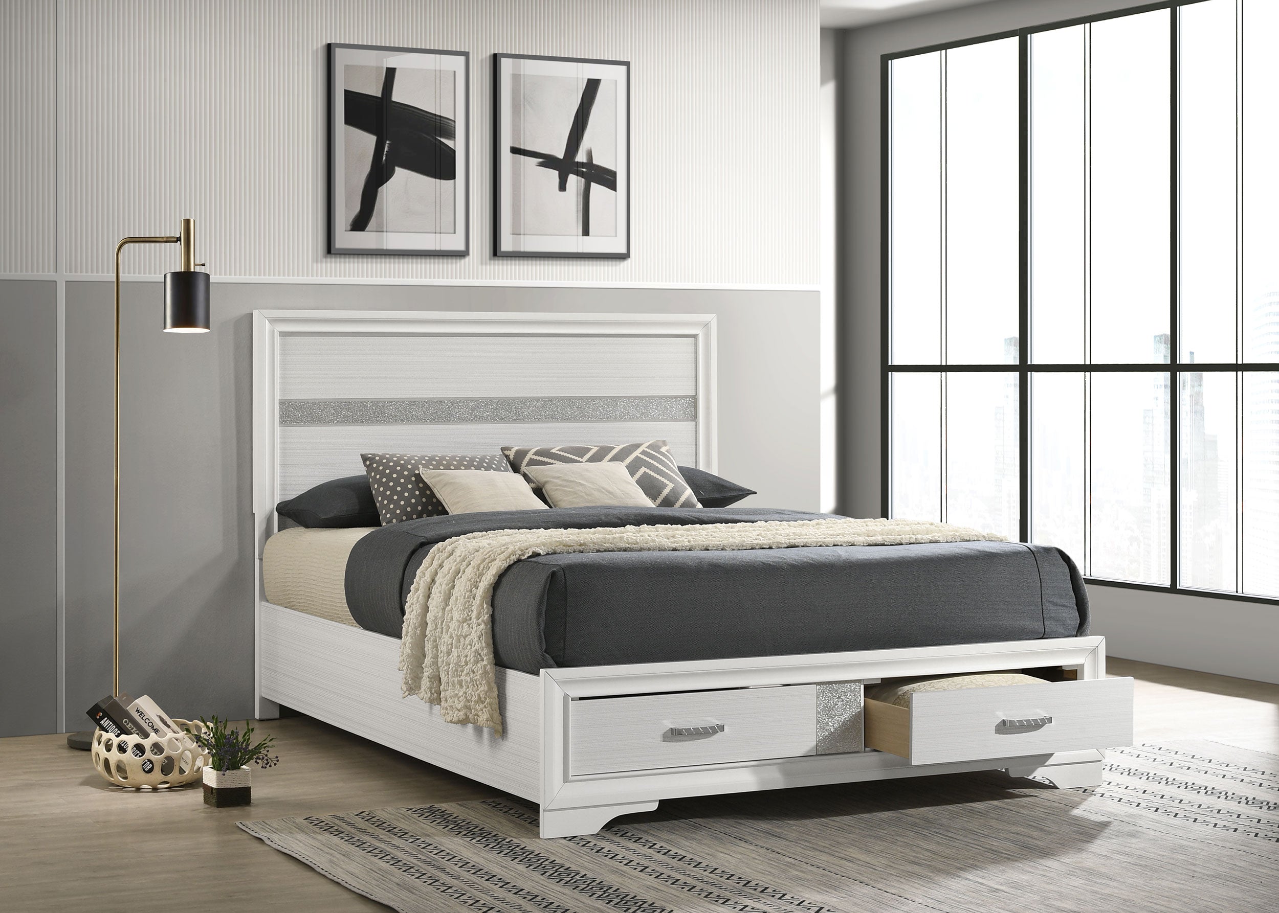 Miranda Wood Panel Storage Bed