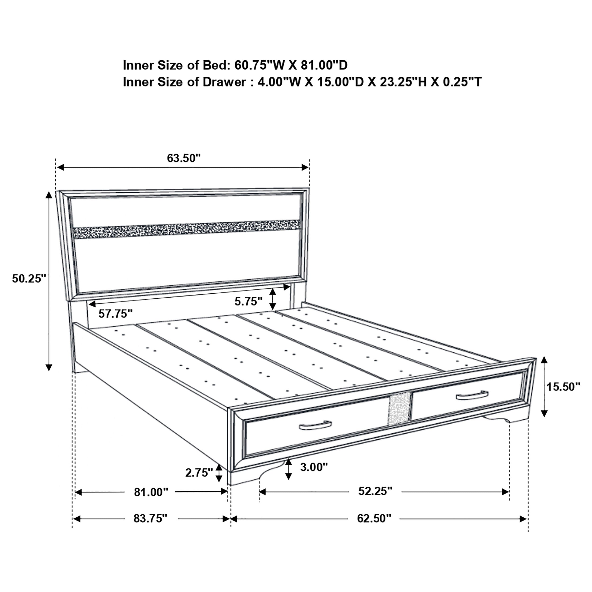 Miranda Wood Panel Storage Bed