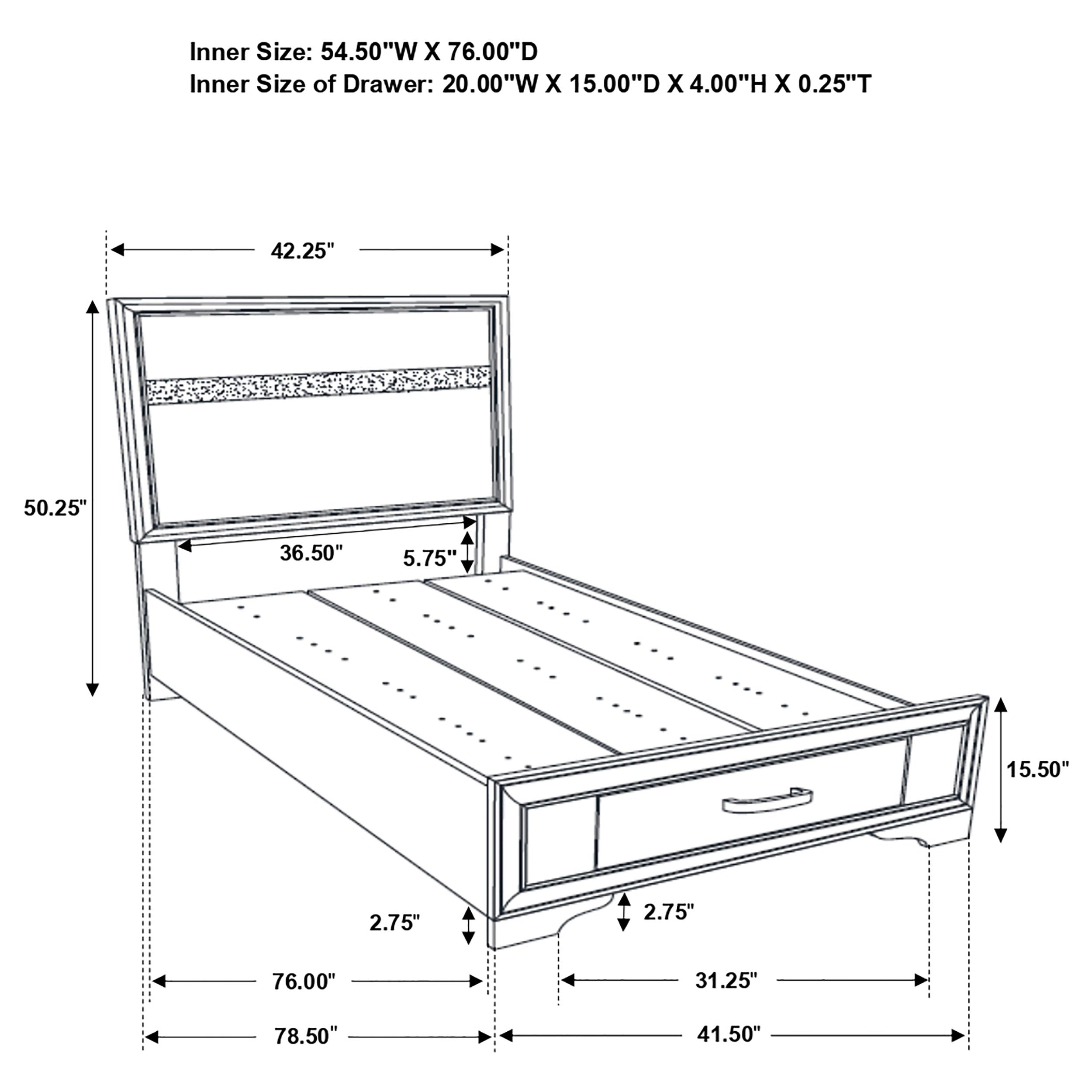 Miranda Wood Panel Storage Bed