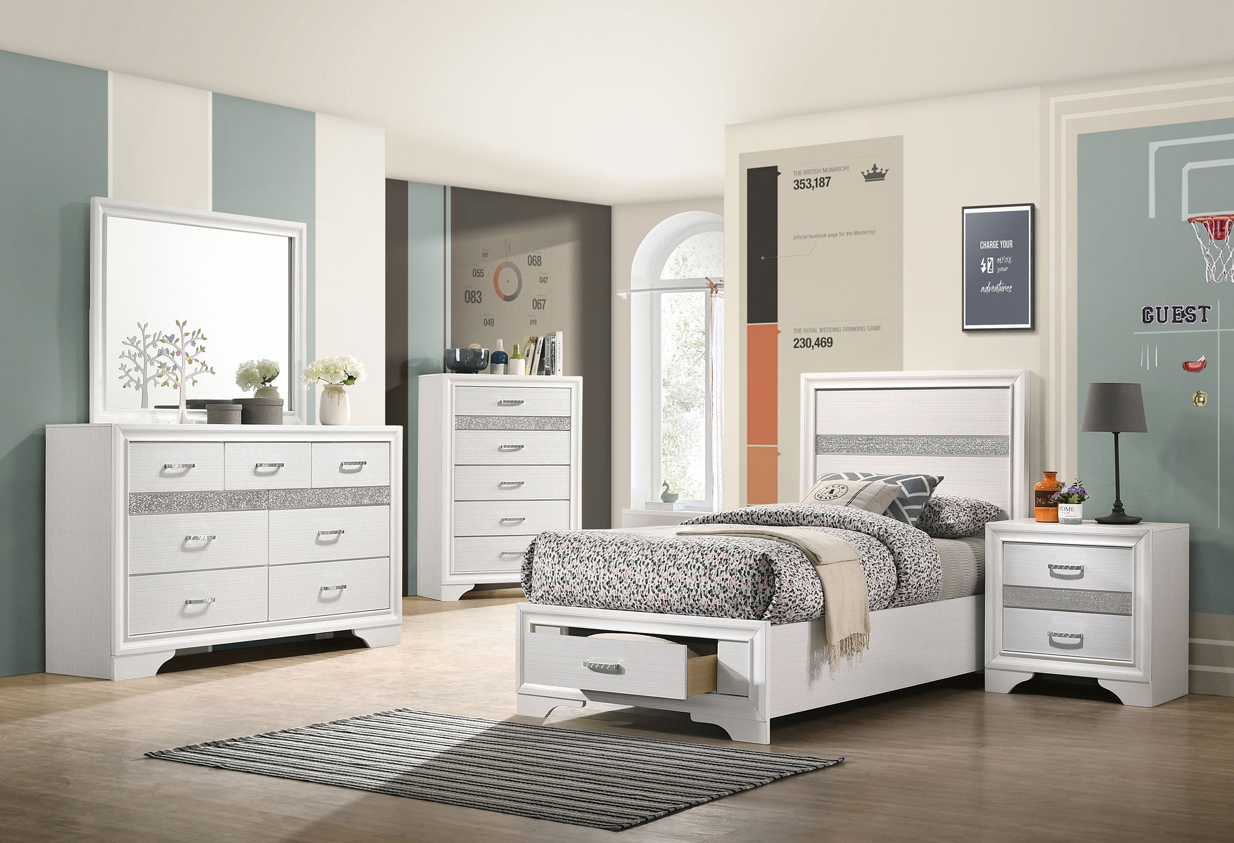 Miranda Wood Panel Storage Bed