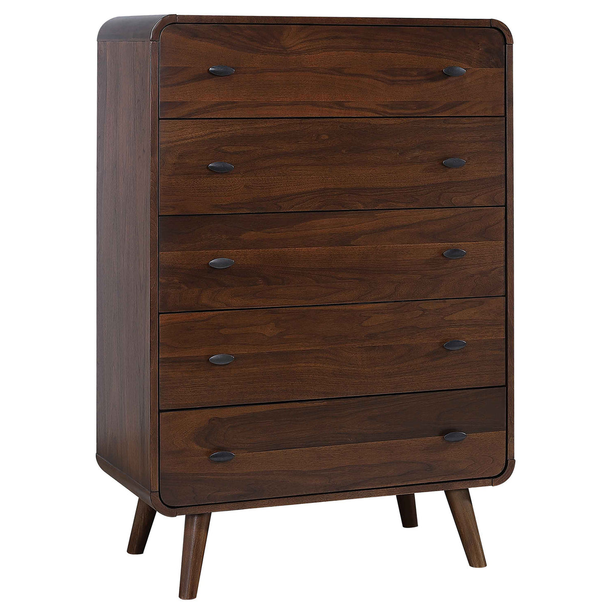 Robyn 5-piece Full Mid-Century Modern Bedroom Set Dark Walnut