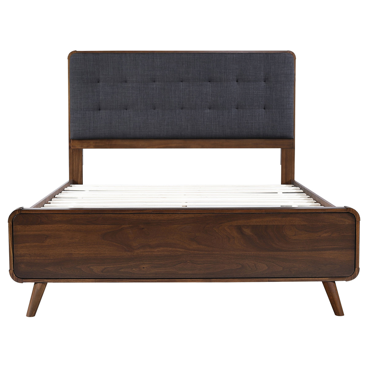 Robyn Upholstered Tufted Platform Bed Full Dark Walnut