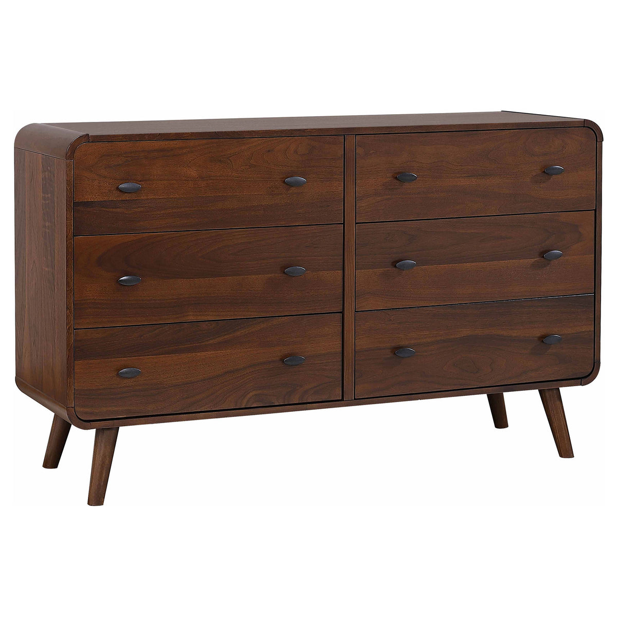 Robyn 4-piece Eastern King Mid-Century Modern Bedroom Set Dark Walnut