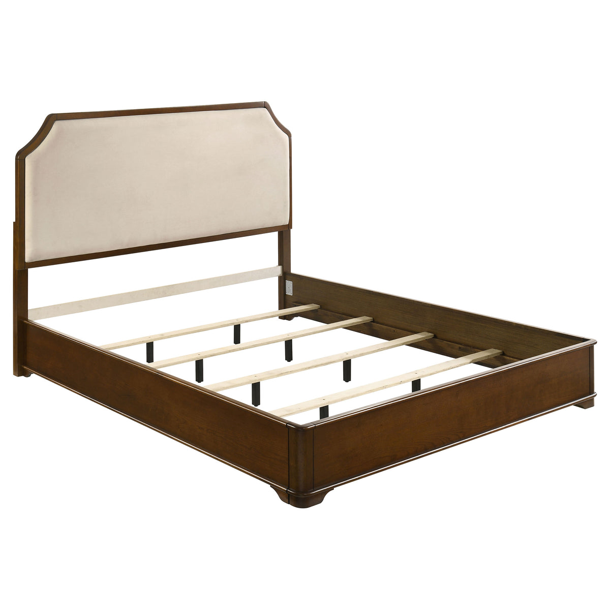Garland Upholstered Panel Bed Eastern King Brown Cherry and Cream