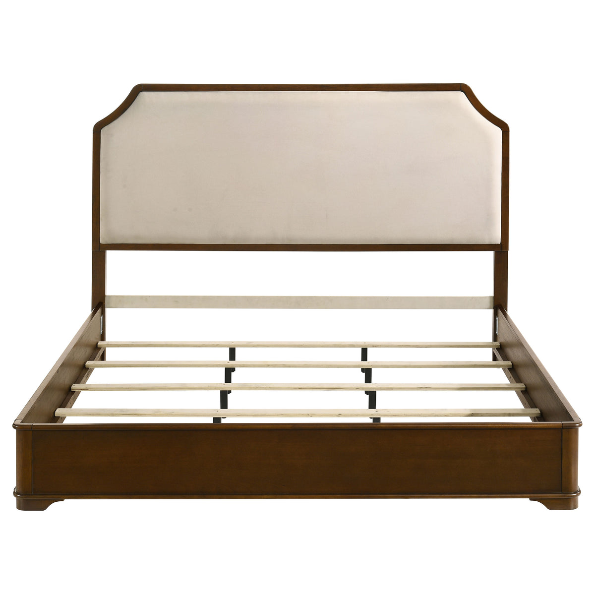 Garland Upholstered Panel Bed Eastern King Brown Cherry and Cream